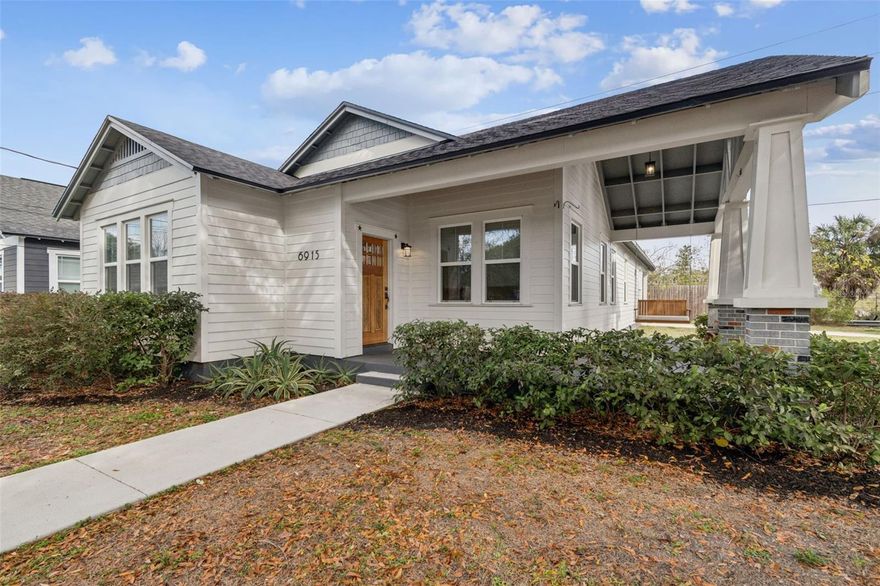On charming Central Avenue, the house wakes up before the city. Sunlight through the windows, a breeze on the porch, and the low hum of a place where people still know their neighbors.

This 2021 Craftsman delivers three bedrooms, two baths, and just under 1,900 square feet of modern living in an historic neighborhood tucked alongside the Hillsborough River. Engineered hardwood plank floors run wall to wall, anchoring an open layout designed for real life: dinner parties that ignore the clock, friends who stay late, quiet Sunday mornings. 

The primary suite is extraordinary. Dual vanities, a striking open-shower design, two walk-in closets. Bathrooms are modern and clean.

Out front, the enormous porch — swing included — is pure Seminole Heights. Hellos turn into conversations under the oaks, then neighbors are suddenly pulling up chairs and breaking out guitars.

Behind the scenes, this house quietly flexes. Fully paid-off solar panels keep the electric bills so low TECO sometimes pays you. Modern 2021 construction by local builder Vikin Homes means insurance costs won’t make you question your life choices. The charm of a rear parking Craftsman bungalow without all the “projects.”

Set on iconic Central Avenue, the home places you in the heart of the city. A single stoplight stands between here and downtown Tampa, just four miles south. Take a stroll to the best bars and restaurants, paddle the Hillsborough River, or grab a dipped cone down the street at Bo’s Ice Cream. Affordability meets real Florida living somewhere cool.