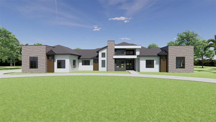 Under Construction. Luxury Custom Vizcaya built by AR Homes, one of Gainesville's most sought-after builders. A new Transitionally designed estate home situated on a landscaped and private one acre homesite in Oakmont. 6,215 sq ft home offers 5 Ensuite Bedrooms, 6 Bathrooms, den, flex room, game room, prep kitchen, pool, spa, cold plunge AND a detached Guest Home with private garage. Spacious Den boasts 14' ceilings, a corner wall of glass and a hidden oversized closet. The strategically located wetbar is accessible from the den and opens to the Great Room. Oversized 4 car garage with 1,450 sq. ft. is climate controlled and offers (4) 10' wide garage doors. Clean lines, modern materials with a blend or warmth, and extensive use of glass add depth of character to this striking home. You and your guests will be surrounded in comfort and elegance every step of the way. A 14’ foyer greets you and sets the stage. The Great Room features custom wood shelving with a gorgeous textured wallpaper. The spacious main living area extends outdoors via walls of sliding glass leading to a spacious lanai and cabana featuring a summer kitchen and a striking linear fireplace appointed with polished marble. The custom designed pool has an infinity edge spa, sunshelf, cold plunge and clear panel screen enclosure maximizing views to the beautifully landscaped and private back yard. The Gourmet Kitchen and oversized Dining Room boasts a magnificent 14' high vaulted ceiling with stained wood beams. A Show stopper kitchen features Commercial grade appliances, quartz countertops and a large seated bar area. Conveniently located is a combined prep kitchen/pantry with 2nd dishwasher refrigerator and is perfect for entertaining. Guests will enjoy their quiet space away in the detached guest house a with a private and 5th garage bay, and private entrance, studio bedroom with kitchenette, on suite bathroom and walk-in closet. Energy efficient features include 2 x 6 exterior walls, energy efficient Zip Wall system, R19 exterior wall insulation, Rock Wool interior wall insulation/sound proofing, Open Cell Foam insulation, Variable speed Zoned HVAC, climate controlled garage, double pane insulated Low E PGT windows, exterior mount tankless gas water heater and our 7 year Service Credo. Oakmont brings stylish, resort style living to Gainesville balanced with nature throughout 550 acres. Tree lined streets with sidewalks offers residents a perfect combination of amenities arranged around an impressive and Stately Residents club which houses a grand gather room, a state-of-the-art fitness center, resort style pool, tennis, basketball and sand volleyball courts, soccer field and an interactive playground.