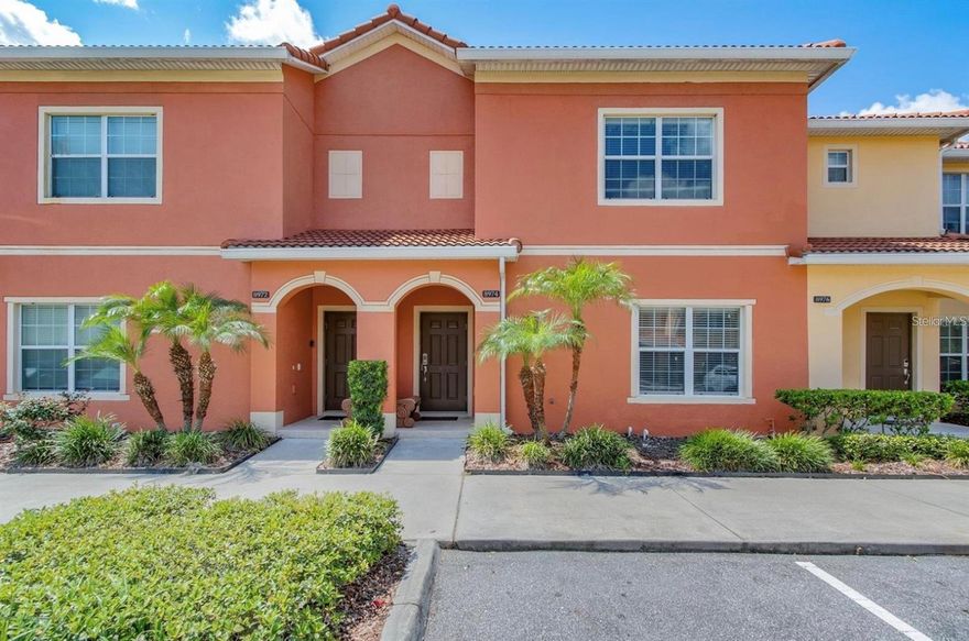 Prime Investment Opportunity! Turnkey 4BR/3BA townhome in Paradise Palms Resort, fully furnished and ready for short-term rentals! This home features granite countertops, stainless steel appliances, a private pool, and spacious living areas. The master suite has dual vanities, plus there are 2 more bedrooms and an upstairs laundry. The resort's amenities are incredible: a clubhouse, lagoon pool, tiki bar, movie theater, gym, sports courts, and more. Located just minutes from Disney, shopping, and dining, the rental potential is high. Start earning from day one!