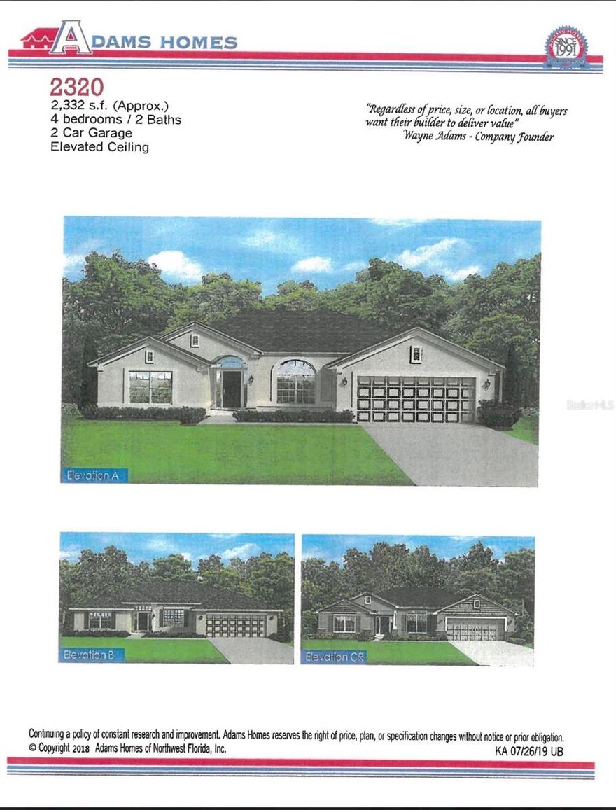 Under Construction. This beautiful home is located in the heart of North Port Florida, close to shopping, dining, entertainment, and everything else that SW Florida has to come and see. The home feathers 3 bedrooms and 2 baths, with a Flex Space. A split bedroom floor plan optimal for entertaining. This 2320 floorplan also offers a formal dining room that leads to a breakfast - bar kitchen with open slight lines to the family room. Fall in love with the bay window dining nook, designated mud room, and secluded master suite. Level 2 Ceramic tile floor, & Stainless Steel Appliances.