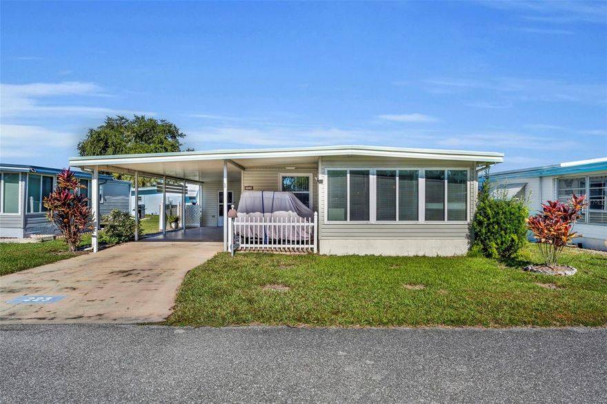 Located in the 55+ Resident-Owned Molokai Co-Op-where you own your share and pay no lot rent-this
spacious double-wide home is move-in ready and comes fully furnished. Situated in the pet-friendly section of
the community, it's perfect for bringing along your small furry companion. With low HOA fees, residents enjoy
access to the community pool, clubhouse, active social clubs, and a variety of additional amenities.