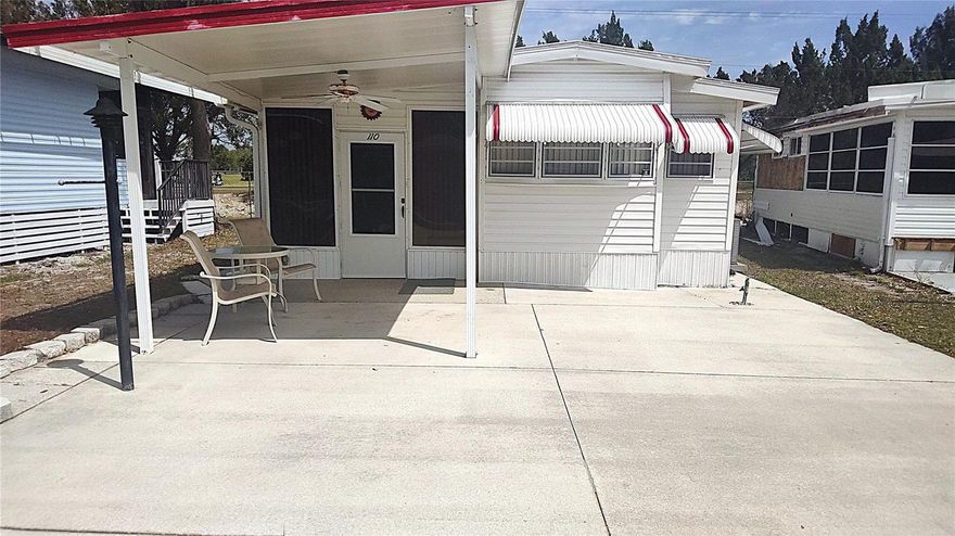 Check out one of the only homes for sale along the golf course! Not only do you get a golf course view, you get the pond at the golf course to see from your back porch. The driveway of this home is huge, holding up to 4 cars. You can't beat this home for the price! This home comes fully furnished, just move right in! This 55+ community features so many winter activities to keep you busy: Pickleball, billiards, miniature golf, large heated pool and many other activities featured in the clubhouse.