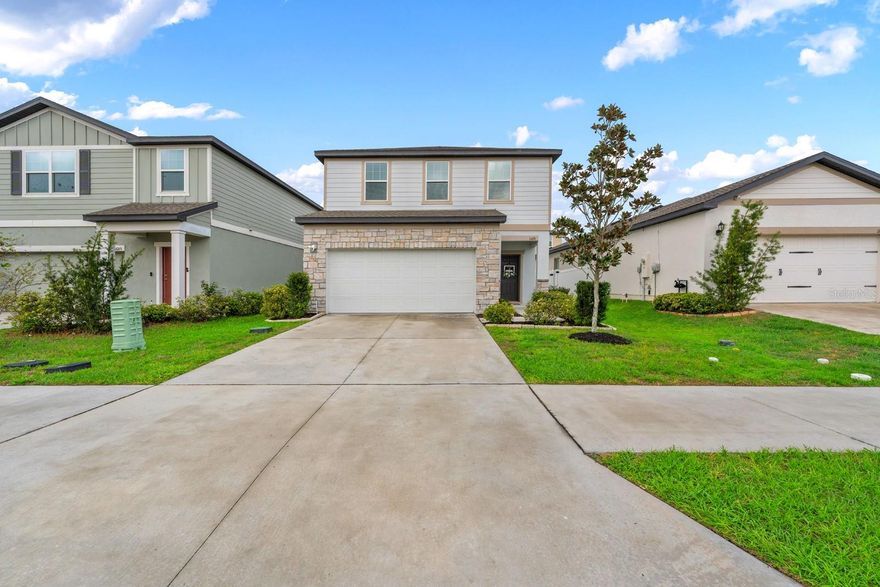 Priced to sell! This 4BR/3BA home boasts 2,260 sq ft of stylish and functional living space, all with NO CDD & low HOA! From the moment you walk in, you'll love the open layout, spacious living areas, and beautiful granite countertops that make the kitchen shine. The highly desirable floor plan offers a first floor bedroom and a full bath provide the perfect setup for guests, a private home office, or flexible living space. There is also a loft space for entertaining upstairs as well. Step outside to your fully fenced backyard ideal for entertaining, relaxing, or enjoying Florida evenings at home. Located in a completed, newly built community that features a community pool, dog park, community playground, and scenic walking trails with wide sidewalk paths throughout. Just minutes to shopping, stunning state parks, and quick access to I-75 via the new SR 52, making commuting a breeze.