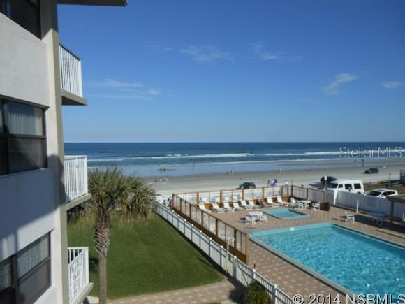 What a beautiful view of the ocean. Balcony facing SE over looking pool and Atlantic. Two bedroom two bath remodeled unit with washer and dryer. Beautiful open unit with great kitchen, stainless appliances large LR/DR. Sit on the couch and enjoy the ocean view. Washer and dryer in unit. Lots of storage with outdoor storage closet. Wireless in units included with cable and other amenities included with Condo fees. This is a small friendly complex with onsite management. This unit has not been rented with new heat and air in last few years ;Water: City