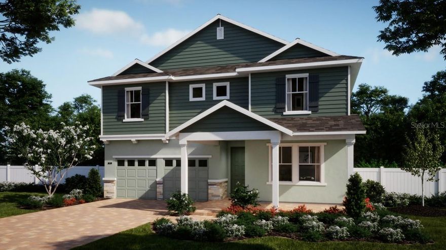 Under Construction. Step into exceptional living with this beautifully designed 5-bedroom, 4-bath home that combines comfort, style, and versatility. Featuring soaring 9'4" ceilings on 1st floor and elegant tile flooring throughout the 1st floor main living areas, this home offers an open-concept Great Room and Dining area that flows seamlessly to a spacious covered Lanai—ideal for entertaining or relaxing outdoors. The well-appointed kitchen is a true showstopper, complete with upgraded 42" cabinets, sleek quartz countertops, a stylish tile backsplash, and stainless steel appliances. A flexible first-floor bedroom with full bath adds convenience and functionality, while upstairs, a cozy loft, secondary suite, and expansive Primary Suite with luxurious Bath and generous walk-in closet provide space for everyone to unwind. With window blinds throughout and inviting covered porches front and back, this home is made for modern living. Future Community amenities include beautiful Pool overlooking Lake Lucy, Cabana, walking trails, and 2 Playgrounds, with future shopping and retail within the Community. Cypress Bluff offers quick access to the Florida Turnpike, and conveniently located just minutes from downtown Groveland and Clermont.