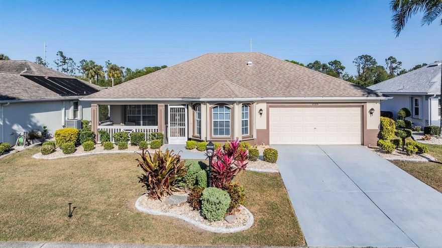 PRICE IMPROVEMENT!  Welcome to your dream home in Sun City Center, the top-ranking retirement town according to Travel + Leisure! This stunning home is nestled in a 55+ community packed with amenities, including a resort-style pool, tennis courts, fitness center, and more!  Step inside and be captivated by the beautiful pond view visible the moment you walk in, perfectly framed through the sliding glass doors leading to your screened-in back lanai. Enjoy your morning coffee while taking in the serene water views from this peaceful space.  This home is move-in ready with new interior and exterior paint, luxury vinyl flooring, and a renovated kitchen and bathrooms. The newer stainless-steel appliances add a modern touch, while the built-in hurricane shutters provide peace of mind—no more putting them up and taking them down!  The screened-in front porch offers an additional seating area to relax and unwind, creating even more space to enjoy the Florida lifestyle. The garage is a standout feature with extra storage space and a ChargePoint EV charger station for your electric vehicle.  With gorgeous curb appeal and a prime location near I-75, this home offers convenience and easy access to Tampa, Sarasota, international airports, and beautiful beaches.  Come take a tour and see why Sun City Center isn’t just a place to live—it’s a lifestyle you’ll love!