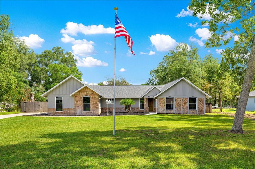 Welcome to 405 SE 43rd Ave — Your Private Oasis in SE Ocala where location is KEY! This stunning 3-bedroom, 2.5-bath pool home sits on just under one fully fenced acre, offering the perfect blend of comfort, space, and style. Recently renovated and move-in ready, this home is designed for both everyday living and memorable entertaining. Disconnect with the extra office space on the opposite side of the house for peace and quiet to get your work done. Step inside and you’ll be greeted by an inviting open floor plan with over 2,600 sq. ft. of living space. The spacious living area is warm and welcoming, complete with a cozy fireplace for those cool winter nights. The grand dining area seamlessly connects to the kitchen, making it easy to cook, host, and enjoy time with family and friends. Outside, summers are meant to be spent poolside or enjoying the expansive backyard — great for friends, pets, or gatherings. Savor your morning coffee with sunrise views in the backyard, and unwind in the evening as you watch the sunset from the front yard. This home truly has it all — space, charm, and functionality. Don’t miss your chance to make it yours. Schedule your private showing today!