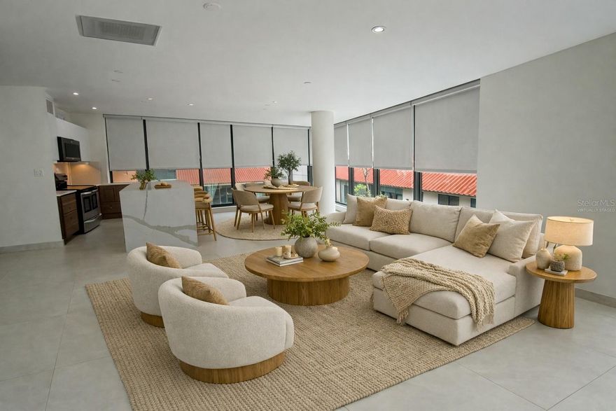 This incredible apartment in Ciudadela has been fully remodeled, including a modern kitchen, bathrooms, and new flooring throughout. This residence provides natural light and an open layout connecting the living, dining, and kitchen areas, offering 1,428 square feet of living space. The master bedroom is filled with natural light thanks to a floor-to-ceiling window, creating a bright and comfortable space. Includes 2 parking spaces with direct elevator access. Building amenities feature a swimming pool, fitness center, elevator, controlled access, security, and parking.
Ciudadela is conveniently located close to restaurants, cafés, shopping, entertainment, and close to major roads and highways.
Some images have been virtually staged using AI technology to illustrate the property's potential. Furniture and décor are for visual representation only.