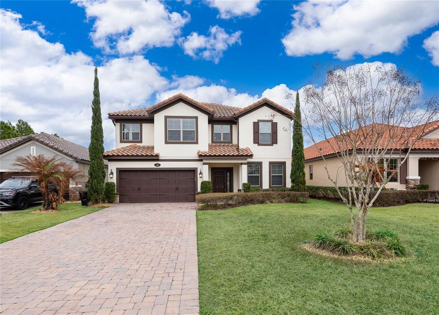 Welcome to Riviera Bella your opportunity to own a move-in ready, recently upgraded 4-bedroom, 3-bathroom home in the sought-after, gated community of Riviera Bella.  This private, 24-hour guarded community offers resort-style amenities including a clubhouse, fitness center, sparkling pool, private boat ramp, and scenic hiking/walking trails — delivering the lifestyle you’ve been looking for.  Just beyond the foyer on the first floor, you’ll find a flexible space ideal for a home office, guest suite, or additional bedroom, conveniently located next to a full bathroom — perfect for visitors or multi-generational living.  The foyer opens into a bright, open-concept family room featuring sweeping views of the kitchen, breakfast nook, and expansive backyard. Abundant natural light fills the space, making it ideal for both everyday living and entertaining.  The spacious kitchen features an oversized island, NEW natural gas range, NEW refrigerator, NEW dishwasher, 42” cabinets. Large walk in pantry and dedicated menu/planning desk.  Designed for both function and style, this kitchen truly anchors the heart of the home. Upstairs you’ll fall in love with the spacious loft — perfect as a game room, media room, or kids’ retreat.  Secondary bedrooms with walk-in closets, privately situated from the primary suite.  Entering through the Double-door entry into the primary suite you will be impressed with the recently renovated bathroom, double custom vanity, walk in shower, and large walk-in closet.  This luxurious primary suite creates a peaceful oasis to unwind at the end of the day. Convenient upstairs laundry room with added cabinet storage.   NEW ceramic tile throughout the main level.  Freshly painted interior.  NEW deep grey luxury vinyl flooring upstairs.  Two-car garage with upper storage. MOUNTED TELEVISIONS.  NEWLY installed epoxy garage floor.   Located less than 6 miles from Debary Country Club, offering semi-private golf, tennis, and pickleball.  Approximately 6 miles from the transformative Debary Main Street Project — a 50+ acre, two-phase transit-oriented development adjacent to the Sun Rail station, adding tremendous future value and convenience.