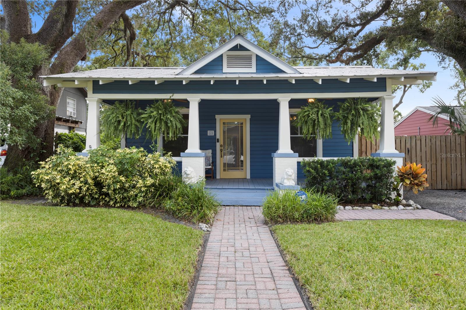 Beautifully Renovated 1926 Seminole Heights Bungalow with Versatile Detached Flex Space!
Step into timeless charm with this thoughtfully updated 2-bedroom, 1-bathroom bungalow, complete with a loft and a detached bonus space that invites endless possibilities. Whether you envision a peaceful home office, a creative hideaway, a private guest haven, or a tranquil yoga room, this fully refinished, climate-controlled structure—adds flexibility and function to suit your lifestyle.
Inside the main home, original heart-of-pine wood floors have been lovingly restored, radiating warmth and character throughout. The living room boasts a wood-burning fireplace, built-in bookcases, and a cozy window seat—a perfect blend of historic charm and contemporary ease. The inviting kitchen features KraftMaid maple cabinetry, tile countertops, a side-by-side refrigerator, brand-new gas range, and a stacked washer and dryer—both practical and stylish. A charming box window creates an ideal nook for morning coffee or casual dining.
Modern comforts include a new HVAC system (2023) and a tankless gas water heater (2024), ensuring year-round comfort and efficiency.
The front bedroom offers dual closets and another delightful window seat with hidden storage. The second bedroom, tucked at the rear of the home, impresses with vaulted ceilings, recessed lighting, a unique sleeping loft, and French doors that open to a spacious backyard deck—ideal for entertaining under the stars.
Additional upgrades include Low-E dual-pane windows, updated electrical, plumbing, and sewer systems, a durable metal roof, and a wood privacy fence. The covered front porch is pure bungalow bliss with ceiling fans, a porch swing, and a welcoming brick paver walkway.
Enjoy a lush, fully fenced yard with well-fed irrigation, ample parking on the long asphalt driveway, and a location that truly shines—just steps from Epps Park and the Hillsborough River, and minutes to downtown Tampa, local dining, shopping, and the airport.
Don’t miss this one-of-a-kind opportunity in the heart of the Seminole Heights Overlay District—where charm, function, and flexibility meet.