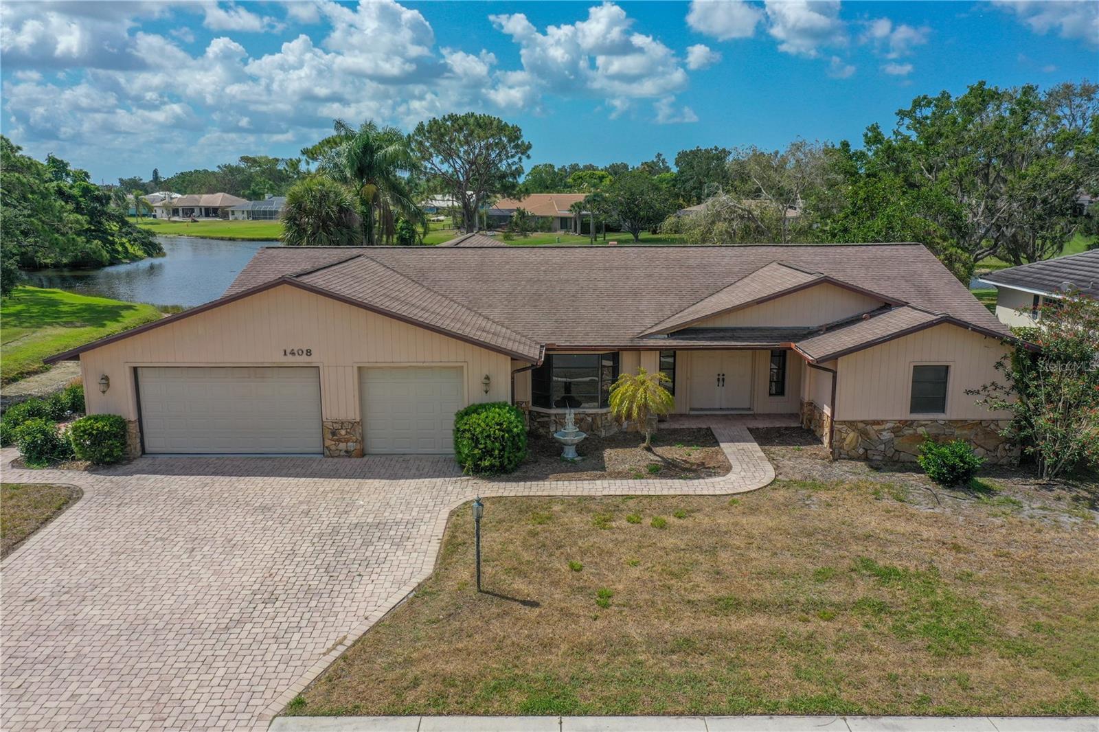 Under contract-accepting backup offers. Sitting on a beautiful piece of land with lake views beyond the expansive backyard, this 3 bedroom, 3 full bath home features high ceilings, large rooms, a 3 car garage and a 14 x 28 pool with access via pocket sliders from nearly every room! Enjoy peace and quiet poolside while you relax in the shade of the HUGE covered porch and listen to nature. This single owner, concrete block, Schrock built home is solid and ready to be updated with your personal touches.
Sorrento Woods has its own 10-acre park with private boat ramp and this home's three car garage gives you room for a boat!
Optimally located close to the Legacy Trail, access to shopping, downtown Venice, I-75, the new Sarasota Memorial Hospital, Nokomis Beach and Venice Jetties.