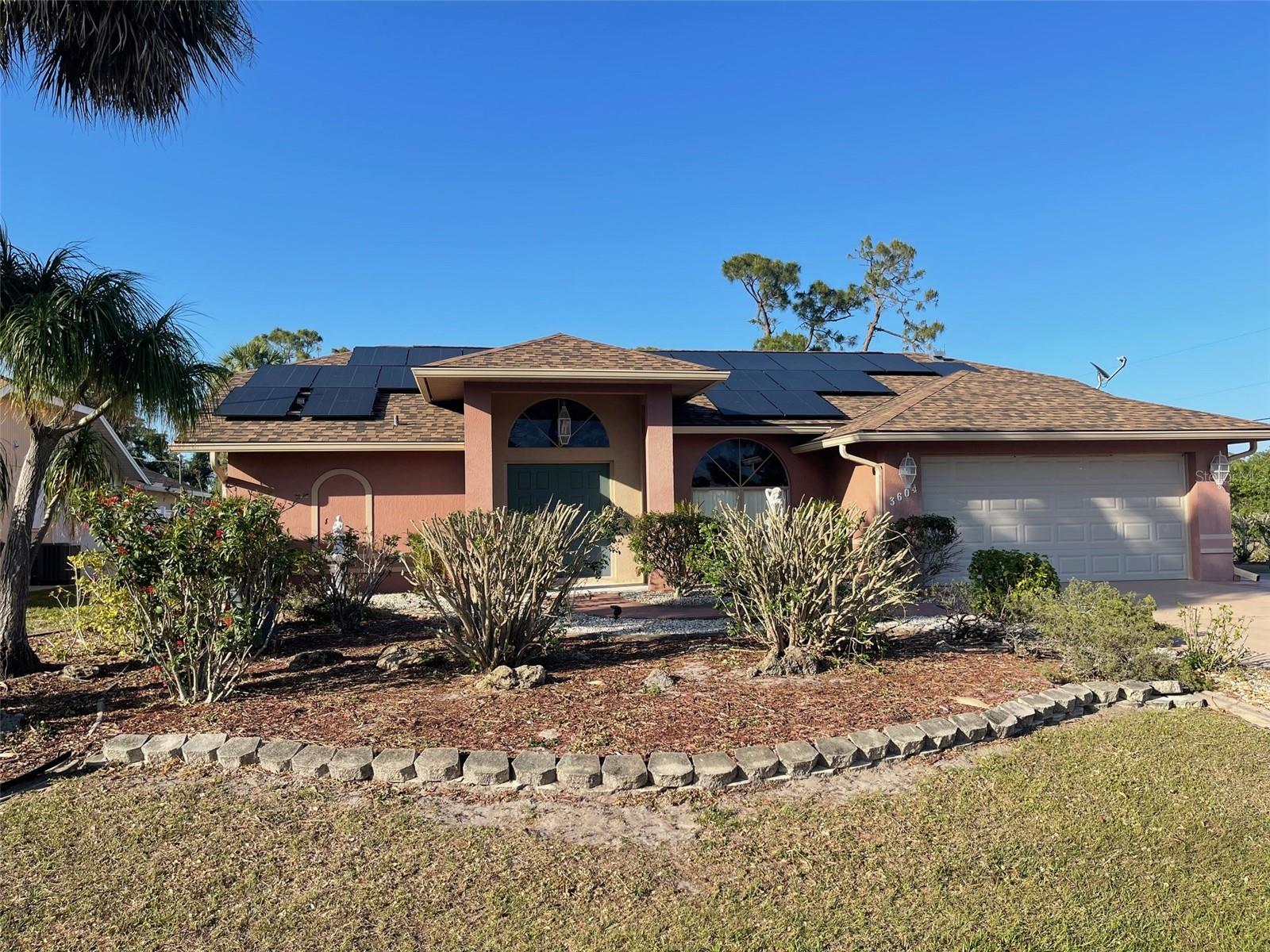 Beautifully updated large 2/2 that shows as a 3/2 on Sarasota Public Record with over $50000 in updates. Three dimensional architectural roof costing $29500 that covers 1712 sq feet under AC and over 2400 total under roof. HVAC is recent too, costing $5900. Not to mention newer windows except sliders costing $14000. New gutters cost of $3750, new washer, and new screened enclosure! Save some more money on electric with your new solar system. Also, Mrs Clean lived here and kept it spotless. A large wrap around sidewalk on exterior of home, with room for your RV and extra extended driveway. Planters for the gardener in you. This home has it all. Don’t miss out on $50000 in updates.