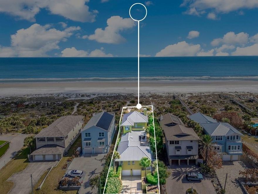 Welcome to your meticulously cared-for beachfront escape in New Smyrna Beach, where the soundtrack is rolling waves and every day feels like Margaritaville. Built for coastal living with solid block construction, impact windows and doors, and a steel roof installed in 2023, this oceanfront estate pairs peace of mind with pure paradise. Step outside to your resort-style outdoor retreat featuring a pool, spa, and a summer kitchen complete with a brand-new grill perfect for sunset dinners, weekend gatherings, and barefoot beach days that never have to end. Inside, the home shines with solid wood floors, wood cabinetry, stainless steel appliances, and a fully equipped kitchen anchored by a gas range made for everything from fresh caught seafood to chef inspired dishes. The primary suite is a showstopper: wall-to-wall French doors framing breathtaking ocean views, plus a private balcony where you can take it all in salt air, sea breeze, and the sound of the surf. The updated, spa-like bath delivers vacation vibes daily with a stand-alone tub, walk-in shower, and abundant closet space. Need space for guests or multi-generational living? An attached guest house offers two bedrooms and a separate family room ideal for visitors, a private retreat, or flexible living. On the lower level, you will find a two-car garage, wine room, storage room, and a large driveway featuring room for all your beach gear and then some. Just a short distance to the shops, dining, and energy of famous Flagler Avenue and with golf cart friendly New Smyrna Beach at your doorstep this is the dream of oceanfront living. Relax, listen to the ocean, and make this beachfront home your own. Be sure to click on the virtual tour links.