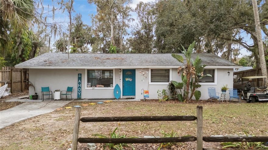 High & dry on the Alafia! (no flooding happened here with the storms of 2024) Create your perfect Oasis with this  Cute Florida style 4 bedroom, 2 bath home sitting on just under 1/2 acre on the Alafia river that leads out to the Tampa Bay.  Tucked back in from the hustle & bustle of city life & yet within minutes of everyday conveniences.  Great area to raise a family!  Home is partially furnished making it easy to move right in.  All appliances included! Large rear yard with enough room to add a pool, start a garden, extra storage & more.  Direct access to the river via a stunning foliage filled walkway in your own backyard . . . beautiful spot for fishing.  At the river, there is plenty of room to add a dock.  Fabulous home for entertaining!  Rear yard is fenced for your pet's safety.  With just a minimal elbow grease, this home should yield a maximal return.  Call today for this exciting opportunity!