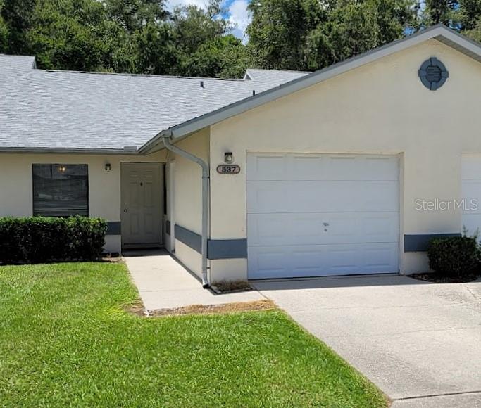 Well-Maintained 2-Bedroom, 2-Bath Villa in Charming Whispering Pines Community of Inverness. Discover the Florida lifestyle living in this beautifully maintained 2-bedroom, 2-bath villa! This inviting home features a convenient eat-in kitchen, a spacious living room, and a screened back patio with attractive tile flooring—perfect for relaxing while enjoying peaceful, naturistic views. The primary ensuite offers a walk-in closet and a step-in shower for added comfort, while the second bedroom is generously sized, providing a welcoming space for guests or a home office. Skylights fill the home with natural light, creating a bright and airy atmosphere. A 1-car garage adds practical storage space, and community amenities include a clubhouse and refreshing pool—ideal for socializing or unwinding on warm Florida days. Enjoy the convenience of being close to shopping, restaurants, medical facilities, beautiful lakes, and scenic parks. Whether you're relaxing on your private patio or taking advantage of the community's features, there's always something to enjoy here. Don't miss out—schedule your private showing today!