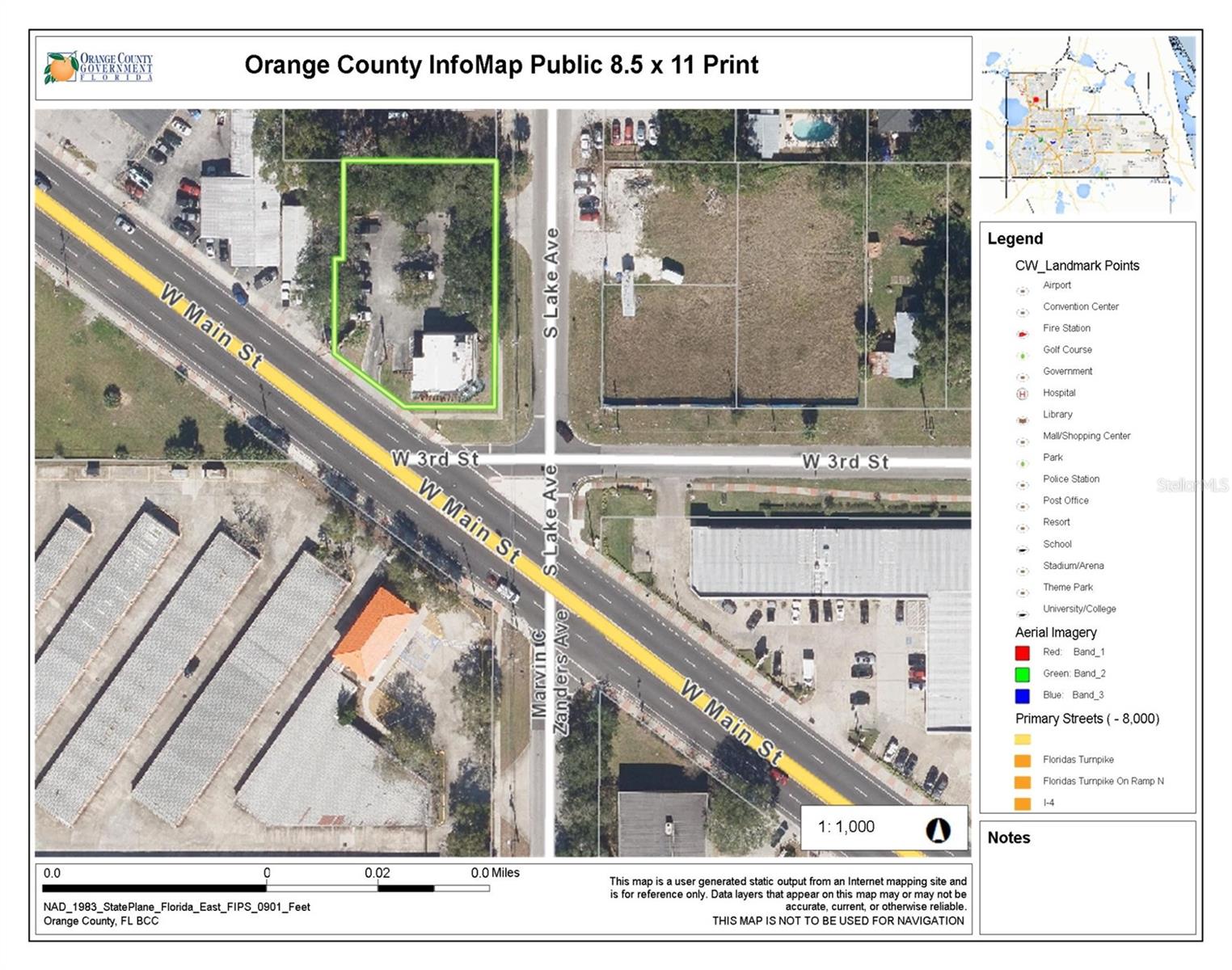 .46 Acre Corner Lot with 88ft Frontage on W. Main St.
Zoning MU-D
The lot has easy access and great visibility
High Traffic count on W. Main St.