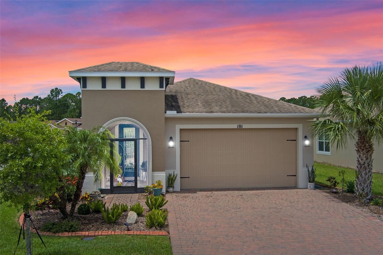 Welcome home to this immaculate *TURNKEY*, *CORNER LOT*, Private View home in beautiful Solivita! (Note: This home can come furnished PLUS with the golf cart!) This home is surrounded by pretty trees and luxurious landscaping, and only minutes away from the Village Center! The lanai is completely private with no rear neighbors, surrounded by privacy trees - perfect for you to enjoy all year round as you relax in the shade and enjoy the Florida sunshine! This gorgeous 2 bedroom + Den/2 bathroom home is an OPEN CONCEPT with upgrades including high ceilings, laminate flooring in the living areas, and stunning kitchen! The kitchen has 42” cabinets, lots of counterspace, and a beautiful backsplash to match. The living area and dining room overlook your PRIVATE SCREENED-IN Lanai - perfect for entertaining guests, or simply relaxing and enjoying your coffee in the Florida breeze. The Master bedroom boasts a large walk-in closet, and an En-Suite Bath with dual sink vanity and glass shower. The extra bedroom and den are on the opposite side of the home for a great split floorplan, with the 2nd bath conveniently located in between the rooms. Does it get much better than this? Solivita offers endless amenities including 14 heated swimming pools, indoor pool and indoor walking track, state of the art fitness centers, pickleball courts, lighted tennis courts, golf, over 250+ clubs to join, 3 community restaurants, Farmers Markets every Monday and Friday, and so much more! Only 30 minutes from Disney and all of Orlando’s major attractions! Publix, Aldi’s & Super Walmart are also just a few miles outside the Main Gate! Convenient to shopping and major roadways. Poinciana Lakes Plaza is a MAJOR NEW SHOPPING CENTER that opened directly across from the Solivita Main Gate! This AMAZING new shopping center features so many restaurants and shopping including: Sprouts Grocery, Ross, TJ MAXX, ULTA Beauty, Hair Cuttery, Burlington, Rack Room Shoes, PETCO, Outback, 5 Guys, First Watch, Urgent Care, Dentist, TD Bank – AND SO MUCH MORE TO COME! Call today to schedule your private showing!