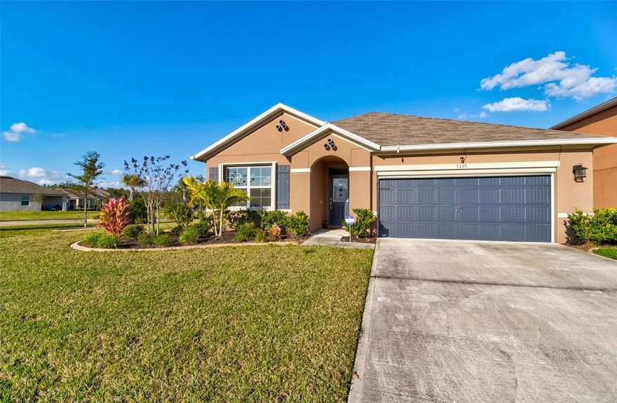 This stunning three-bedroom, two-bathroom home on a big corner lot in the heart of Port Orange won't last long! It's almost a brand-new home with new light fixtures, ceiling fans and stainless-steel appliances. This home offers a large master bedroom with a walk-in closet and a large master bathroom with double sinks towards the back of the home. The open kitchen has brand-new granite countertops and a spacious pantry. Enjoy the fenced-in backyard that has the perfect water view! Other included features are: New Accordion shutters, Smart home with many features, retractable roll screen for the garage and the community pool is right across the street. This home is conveniently located near the Port Orange Pavilion, Publix, I-95 and much more.
All measurements are indented as accurate but cannot be guaranteed. ;Water: City