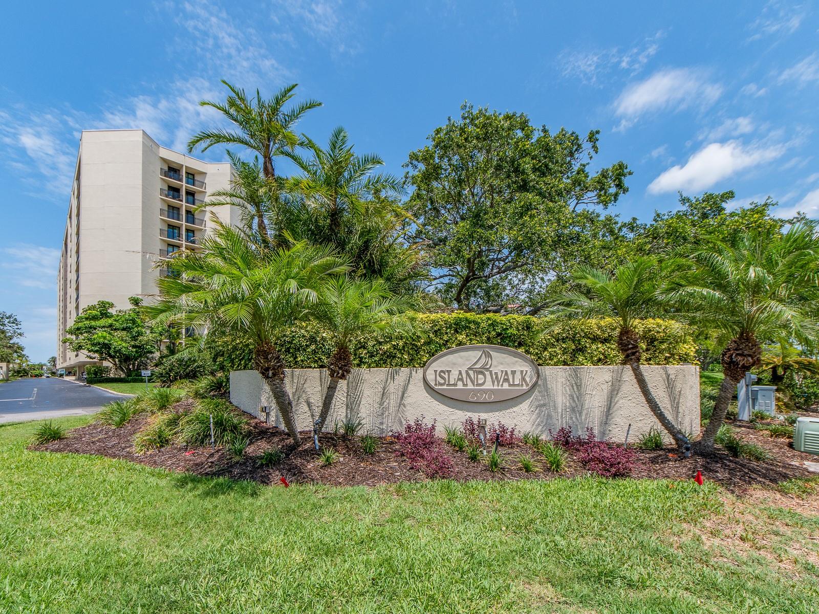 Island Walk on Island Estates offers this 10th floor, 1 bedroom, 1 1/2 bath condo gem with fantastic views of both the intracoastal waterways and the Gulf open waters! This condo has been beautifully updated and comes furnished. The open kitchen to living/dining area gives a larger space feel and is great entertaining or just relaxing in your cozy, quaint home. A large balcony, accessible from bedroom and living room provides you with a enchanting views and a great place to watch a sunset and enjoy your beverage of choice. This condo also comes with a covered parking space (#119), along with a large indoor storage (S105). Island Walk is also a wonderful waterfront community and its amenities including a heated pool, hot tub, tennis/pickleball courts, grills, a boardwalk with boat slips that could possibly be rented or purchased. The local area offers wonderful restaurants, shops, grocery store, bank, and of course Clearwater's fabulous Aquarium and rehabilitation center for aquatic life. BTW, America's number 1 beach is just outside the community and less than one mile to that beautiful sandy stretch of beach, See You Soon!!!
