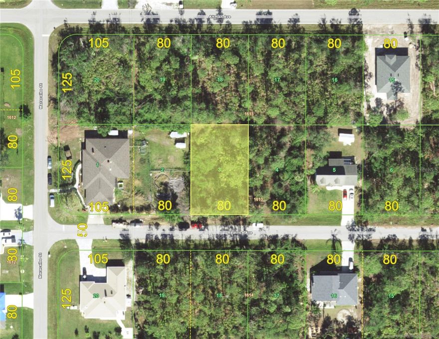 This is one of a pair of adjacent lots on Beatrice which are contiguous to another on Altman, all owned by the same owner. There is another owned by them across the street on Beatrice as well. All are located in a developing area near Peachland Promenades which offers shopping and lots of restaurants of all kinds. Additionally, you are near the Kings Highway exit 170 and Herald Avenue Recreation Center, so much to do and amenities abound in this growing community.
