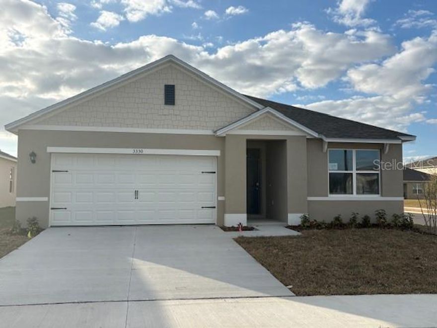 Under Construction. The Aria is a popular one-story 3-bedroom, 2-bathroom home with 1,672 square feet of living space. It features an open concept living area, dining room, and covered lanai. The kitchen includes stainless steel appliances, quartz counters, walk in pantry and a convenient island. The primary bedroom has an attached bathroom with a walk-in closet and double vanity. This home also features a laundry room space with privacy doors and a two-car garage for parking or storage. This all concrete block construction home also includes smart home technology for control via smart devices.

*Photos are of similar model but not that of exact house. Pictures, photographs, colors, features, and sizes are for illustration purposes only and will vary from the homes as built. Home and community information including pricing, included features, terms, availability and amenities are subject to change and prior sale at any time without notice or obligation. Please note that no representations or warranties are made regarding school districts or school assignments; you should conduct your own investigation regarding current and future schools and school boundaries.*