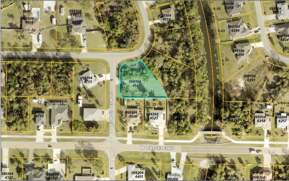 Oversized building lot on the corner of Low St and Gaucho Terrace. Vacant residential site 0.39 acres. Located in a growing area of North Port - a quiet neighborhood yet close to shopping, dining, entertainment, I-75 and US 41. Easy drive to gorgeous Gulf beaches in Englewood and Venice and world class fishing on Boca Grande. This is a perfect location for those who want a peaceful home site in a growing community- wonderful for commuters and those that prefer quick accessibility to amenities.