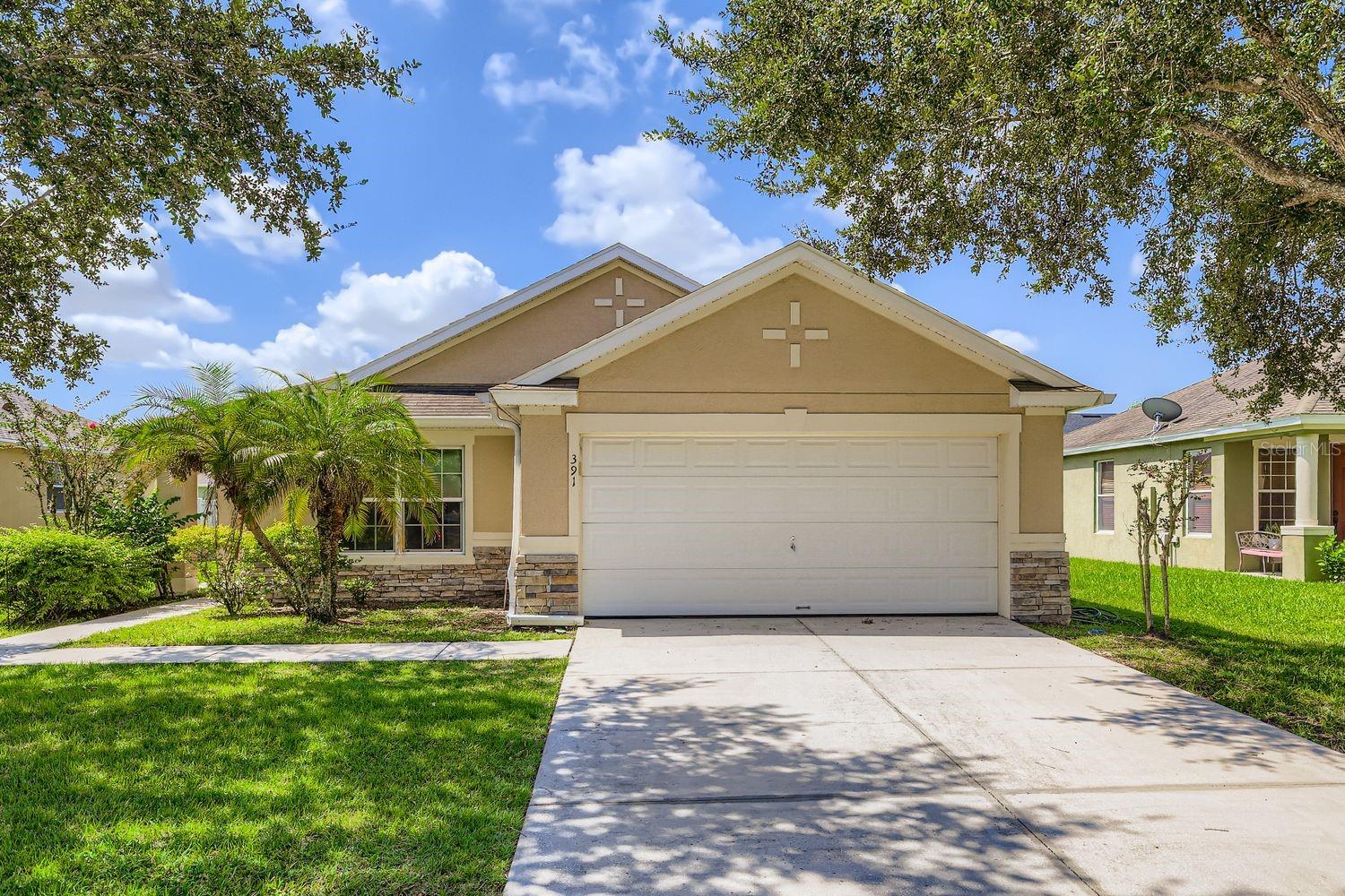 Priced To Sell Fast! Charming Rambler with Large Attached 2 Car Garage, Spacious Kitchen with Stainless Steel Appliances, Tile Backsplash, Island, Spacious Bedrooms, Vaulted Ceilings, New Carpet, Fenced Backyard, Much More!! This Will Not Last! Sold As-Is.