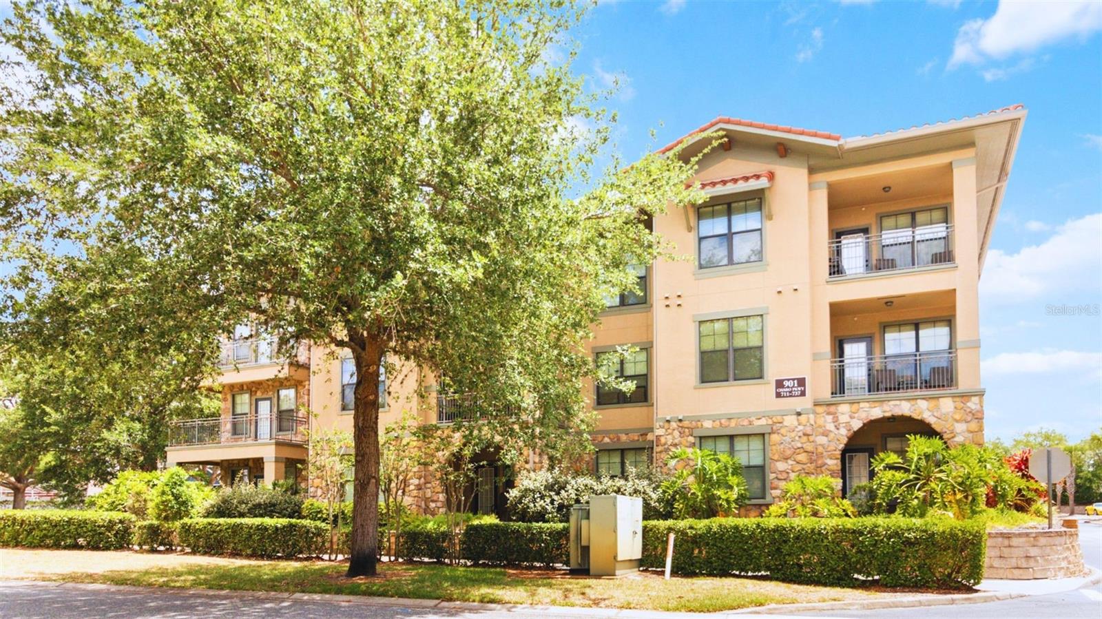 Available NOW! $0 Application Fee for Pre-Approved Applicants + FREE July Rent! Welcome to this beautifully furnished and meticulously maintained 3-bedroom, 3-bathroom condo located on the 3rd floor with elevator access in the highly sought-after Bella Piazza resort-style community. Offering a spacious split floor plan and tasteful finishes throughout, this residence combines comfort and elegance. The primary suite boasts private balcony access, an oversized mirror, dual vanities, a walk-in shower, and a luxurious garden tub. The gourmet kitchen features granite countertops, solid wood cabinetry, and appliances, flowing into an open living and dining area ideal for entertaining. Each bedroom is well-appointed, with generous natural light and access to private or en-suite bathrooms. Community amenities include two sparkling pools, a hot tub, a kiddie pool, a clubhouse, a business center, and a fully equipped fitness center. Conveniently located near Publix, local dining, and only 20 minutes from Disney World and 30 minutes to Orlando International Airport—this condo offers both luxury and location. INQUIRE TODAY!