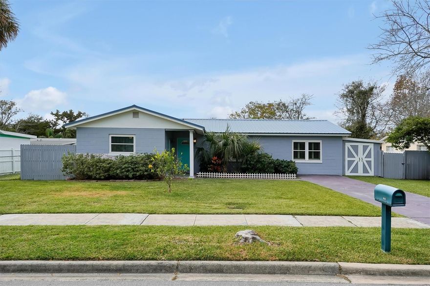 Enjoy the freedom of not having to request anything from a HOA in this charming Daytona Beach home, featuring a private, fully fenced backyard nicely land scape with your own outdoor shower and a sturdy metal roof added in June 2021. plenty of storage space for your the beach toys. Kick back or host gatherings after a day at the beach by the spacious open and heated 14' x 28' ingrown pool, complete with so many updates and year-round fun. Inside, you'll find sleek tile, wood and brick accents, a modern kitchen with stainless steel appliances. The screened lanai offers an easy flow to outdoor living. Call me to book your showing today!