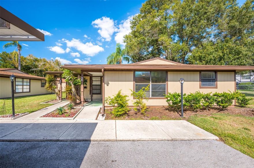 Welcome to this adorable and affordable 2BR/1.5BA gem in the heart of Dunedin. This cozy Villa exudes a sense of warmth and character making it the perfect place to call home. The interior has been totally renovated with new vinyl floors, fresh paint, new baseboards, new interior doors, AC in 2020, and water heater in 2018. The Kitchen is well equipped and features new modern charcoal appliances with beautiful wood cabinetry and granite counters. Bathrooms are updated with newer vanities and light and bright fixtures.  This unit also includes a washer and dryer hookup. The living area is filled with natural light creating a bright and welcoming atmosphere. Dunedin has a quaint downtown area. You will enjoy the best of this charming city's amenities offering unique shops, dining options, and vibrant arts and culture. Explore nearby parks and Pinellas Trail. Dunedin is a a highly sought after destination.  This community has a low HOA and is minutes to beautiful Clearwater Beach. Hurry-the home won't last long at this price.