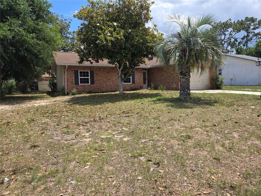 Come check out this three bedroom, two bath, one car garage home located in Silver Spring Shores. Nice brick facade with a fenced backyard and a large screen room. All the rooms throughout the house are tile, including the garage. Newer kitchen cabinets. Follow the rooms in this house are of a larger size than you would expect. separate laundry area in the garage.