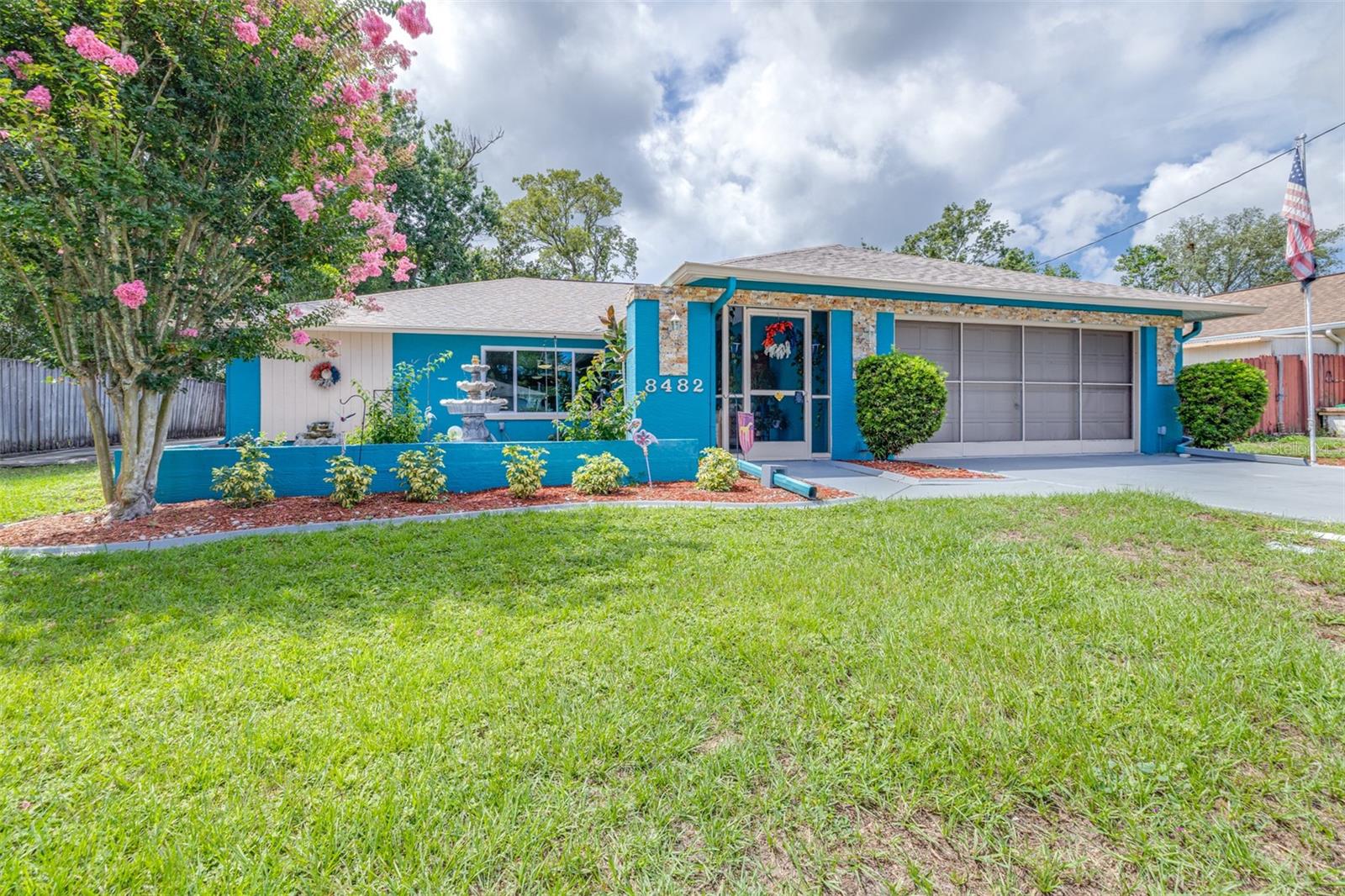Welcome to this beautifully updated single-family home, built in 1987, offering a perfect blend of comfort and style. Situated in a neighborhood with NO HOA, this home features a 13' x 35' concrete pad on the side of the house—ideal for RV enthusiasts and boat owners. With 3 spacious bedrooms and 2 full bathrooms, this property provides plenty of room for family living. As you enter, you’re greeted by a serene fountain in the entryway, setting the tone for the peaceful atmosphere throughout. The expansive living area features a large window that fills the space with natural light, creating a bright and inviting atmosphere. The heart of the home is the chef’s kitchen, complete with sleek granite countertops, ample cabinet space, and a seamless flow into the outdoor pool area — ideal for both everyday living and entertaining. The large primary bedroom provides a relaxing retreat, while the updated bathrooms provide a modern, luxurious feel. Recent upgrades ensure comfort and peace of mind, including a new hot water heater, roof, windows and pool resurfacing. The new vinyl fence around the backyard adds both privacy and curb appeal. Located in a prime area, this home is just minutes away from shopping, dining, and entertainment, giving the perfect balance of convenience and tranquility. Don’t miss the opportunity to make this move-in-ready home yours! ***Sellers are offering $5,000.00 towards buyers closing costs subject to terms of the contract***