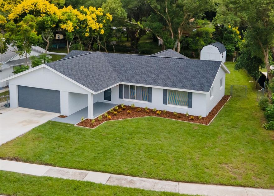 Welcome to your stunning new home that offers 3 bedrooms and 2 bathrooms in an HOA-free community, and zoned for great schools. This property has it all. Inside you'll discover the open floor plan that creates an inviting atmosphere with an updated interior completed with new paint, new light fixtures, new stainless steel appliances, updated bathrooms, new vinyl flooring throughout, new kitchen and bathroom cabinets with a soft close feature finished with gorgeous quartz countertops. In the backyard, you'll enjoy the spaciousness it provides along with a shed for extra storage. Enjoy a peace of mind with a new roof, and a recently drained and inspected septic tank. The new exterior paint, landscaping, fresh grass, and new driveway contribute to a beautiful curb appeal. The property is conveniently located near major highways and stores, making daily life easy. Don't miss out on this amazing property, schedule your showing today.