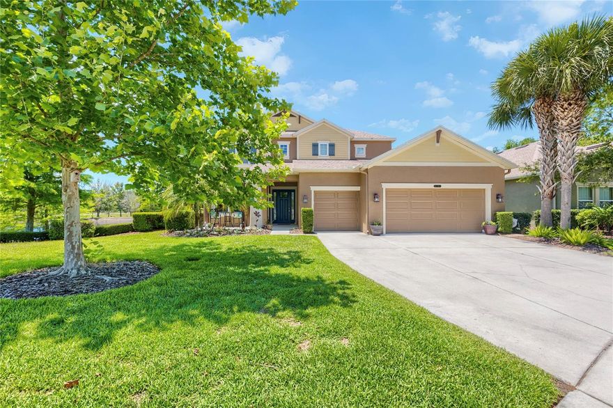 Immaculate Taylor Morrison-built multi-generational home featuring 6 bedrooms, 5 full bathrooms, and 1 half bath, along with a spacious 3-car garage, situated on a two-sided conservation homesite within the stunning Connerton community. The property boasts beautiful curb appeal, enhanced by mature landscaping and detailed architectural features.

As you enter, you are greeted by a luxurious foyer showcasing upgraded flooring and a stunning staircase. The great room floor plan offers a spacious entertaining area with architectural details, a dedicated powder bath, and a large screened-in lanai, perfect for overflow gatherings or simply enjoying the beautiful surroundings. 

The chef's dream kitchen is equipped with upgraded appliances, including a 36-inch natural gas cooktop and full double ovens. An oversized island serves as an additional eating space or service area, all adorned with upscale countertops, modern lighting, and staggered kitchen cabinets. A large walk-in pantry provides ample storage.

The exquisite master suite, located on the first floor, offers a serene, high-end living experience with refined design and premium finishes. This spacious primary bedroom features built-in walk-in closets and a spa-inspired en suite bath that creates a tranquil retreat from the rest of the home. 

Also on the first floor, a quiet corner guest suite with an en suite bathroom provides a comfortable space, ideal for family or friends visiting or staying long-term. 

The extensive second floor features two spacious secondary bedrooms that share a large Jack-and-Jill bathroom, equipped with two private vanities for each room. Bedroom 3 is versatile and can serve as an additional bedroom, guest room, flex space, office, or storage room. This floor also includes a second guest suite with a built-in closet and full bath, making it another perfect area for family and friends.

Entertainment is at the forefront of this home, with a large game room designed for hosting friends and family or even small business retreats. Additionally, there is a dedicated media room complete with a projector and screen that will convey with the home. 

This property also features a laundry room with plethora cabinetry and a closet, along with a home management center. The garage is truly a gearhead's dream, equipped with shelving, a split air conditioning system, and an included ice machine, making it perfect for those who love to pamper their cars or require extra space for hobbies and crafts.

This home is designed for families of all sizes to enjoy for years to come! Call today for your private showing!