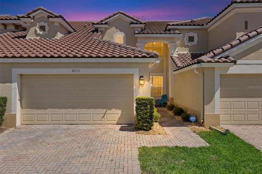 What is Webster's definition of an "exceptionally convenient location", well it can easily be summed up as 8715 Via Bella Notte in Orlando of course! Within walking distance to Orlando's infamous Restaurant Row in Dr. Phillips, and with a myriad of cuisines, cafes and shopping, it simply does not get any better than this. Situated in the 24 hour guard-gated community of Vizcaya, with incredibly convenient access to the resident only back entrance, a home like this seldom hits the market.  Once across the threshold, you can immediately begin to appreciate the updates and functionality of this home. An open living room, family room and dining area make it the ideal space for entertaining, and are well designed all throughout the first floor. A half bathroom is located on the first floor to accommodate your guests. Your extensive kitchen has counter space as far as the eye can see, and even includes the idealistic breakfast nook where you can enjoy a morning cappuccino while you read the newspaper. A large screened-in lanai sets the backdrop for those summer BBQ's, and is a true extension of your inside living.  Once upstairs, a split floor plan adds additional privacy, and your primary bedroom is located on the back of the home; with an abundance of space....and one massive en-suite bathroom.  Do you need lots of space for clothing and storage, or additional room for your collection of purses or "Mickey Ears"....well do not miss this closet!  Two additional (generously sized) bedrooms are located on the opposite side of the hallway, and share their own full bathroom in between. This is considered an "ALL-IN-ONE" package, with a move-in ready home in one of the most iconic areas of Orlando on Restaurant Row. > 24 HOUR GUARD GATED COMMUNITY | TWO CAR GARAGE | LOW HOA | SCREENED-IN LANAI | NEW ROOF IN 2022 | < Don't you deserve to walk into a home like this everyday?