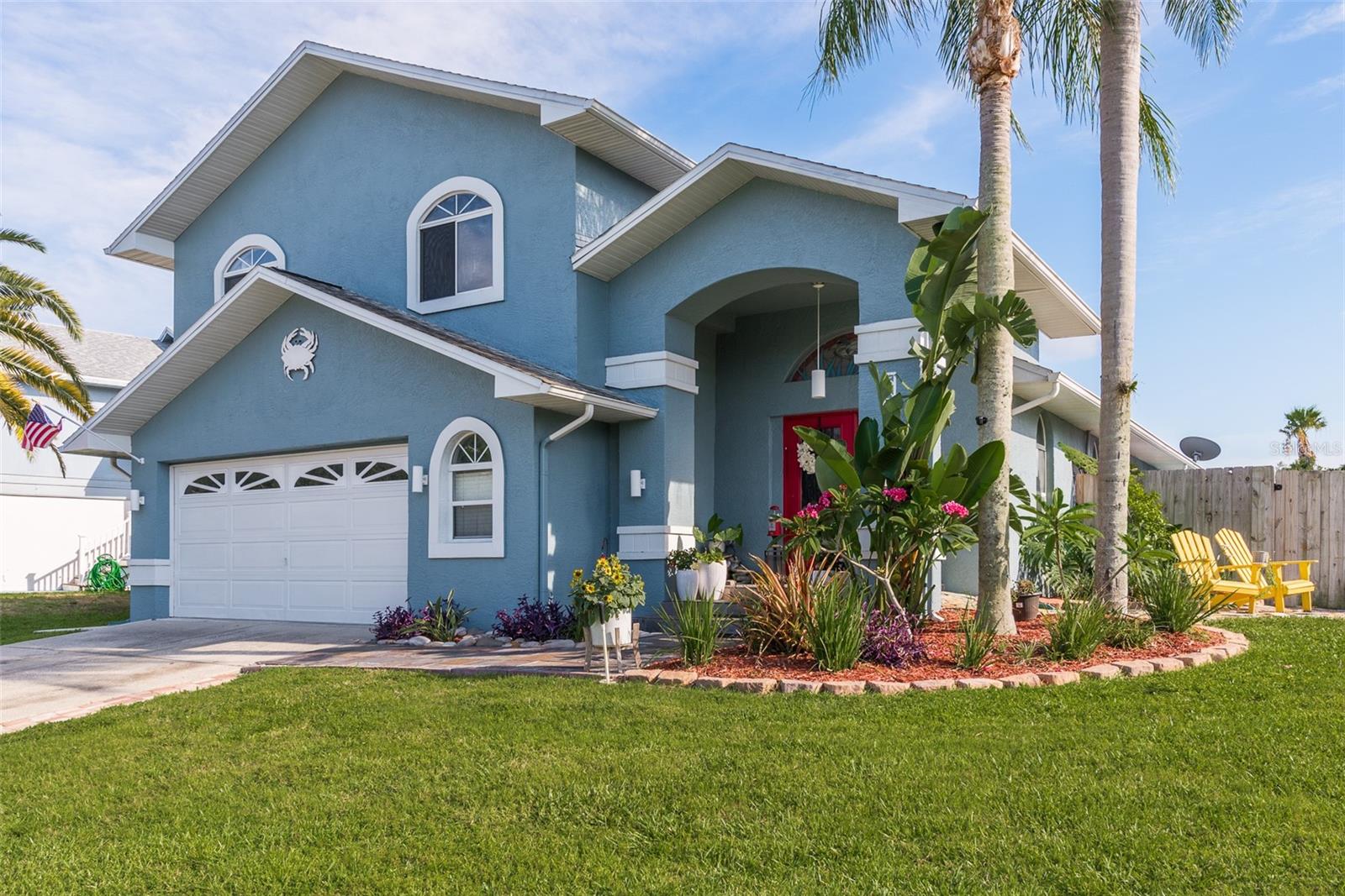 Welcome to your Tropical Oasis! This beautiful, spacious and move-in ready, 3-bedroom, 2.5-bathroom, solar powered, waterfront pool home is in the highly sought-after waterfront community of Gulf Harbors Sea Forest. This home has great elevation and features a spacious, open layout. The lower level features a large kitchen with an abundance cabinet, granite counter tops, large center island, breakfast bar and stainless-steel appliances adjoined by the dining area. An expansive living room with gas burning fireplace and sliders leading out to a covered 23’ x 8’ lanai. Separate family room and half bath. Private and expansive master suite featuring a sitting area, large walk-in closet, sliders leading out to your own private lanai and a huge lavish bathroom with dual sinks, separate shower and jacuzzi tub. On the second floor you will find 2 very spacious guest bedrooms serviced by a full guest bath. The exterior is absolutely perfect for entertaining and features a huge 26’ x 22’ composite deck with a large gazebo, outdoor kitchen/bar area, jacuzzi, and pool newly installed in 2022 finished with pavers and surrounded by gorgeous tropical Florida landscaping. The homes solar power was installed in 2022 and will save you $$$ on your monthly power bills and has a battery backup that will ensure no power outages! Gulf Harbors Sea Forest amenities include a large, heated community pool, tennis courts, 2 private boat ramps and a Key West style clubhouse. Monthly fees also include trash removal and membership to the Gulf Harbors members-only private sandy beach offering cabanas & grills and overlooking the Gulf of Mexico and Anclote Key. Downtown New Port Richey just a short drive away is lively and quaint with many restaurants, bars, shops, and Sims Park where you can enjoy one of the many special events and outdoor concerts throughout the year or stroll along the beautiful riverwalk along the Cottee River. This home is immaculate and perfectly suited for a growing family while providing the perfect flow for entertaining guests. This home has everything you want to obtain your perfect tropical lifestyle, schedule your viewing today!