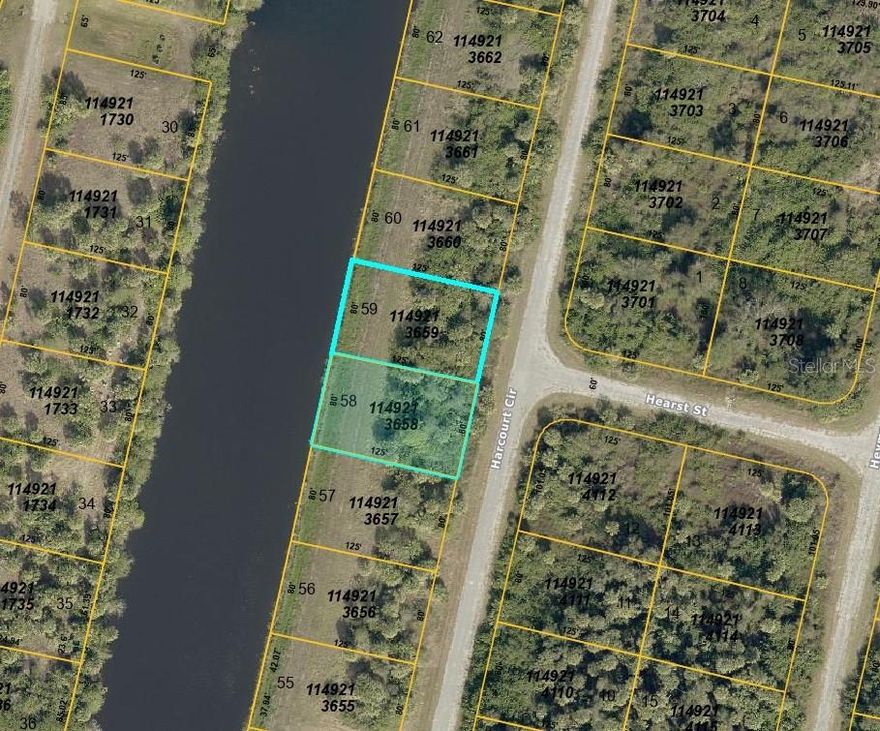 Grab these two side by side waterfront lots in growing North Port before they're gone!  These properties combine to equal 159 feet of road frontage and 158 feet of canal frontage with miles and miles of waterways to explore.  Bonus - these two lots are in preferred flood zone X and are zoned "AC10", which allows for many uses (Buyer to confirm intended use with zoning department).  Great location in Eastern North Port near the Port Charlotte border, ideal for your future development or investment!  Price listed is per lot.  Lot 58 is listed as MLS# D6146820.