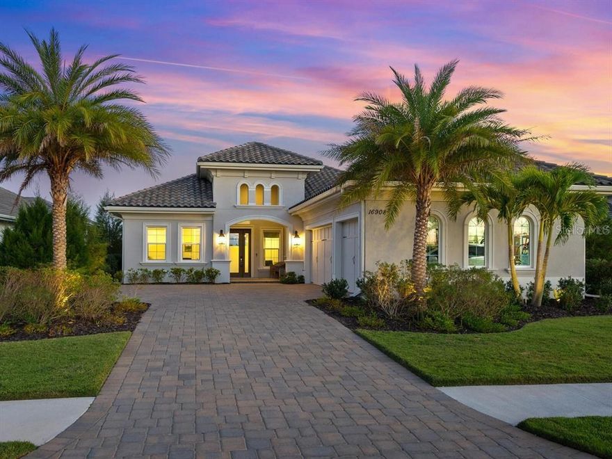 Under Construction. Rare opportunity to purchase a BRAND NEW, never occupied, Mayfield III model home, 3,033-SF, 4bd, 3.5 bath, great room, dining room, kitchen nook, study, laundry room, dry bar with wine refrig, new appliances, 3-car garage, on a premium lot, in The Lake Club, a private gated community in Lakewood Ranch.  Incredible outdoor living includes a custom gas heated saltwater pool/spa, complete outdoor kitchen, and panoramic screened lanai to maximize your Western water exposure and amazing sunset views!  6ft interior spa flush to deck with 360 degree spillover and 8 waterway jets. Pool features an extended swimout bench, extended entry steps and 6ft sheer descent waterfall.  No options or upgrades spared.  Crown molding and luxury vinyl floor tiles throughout.  Upgraded cabinets, countertops and baseboards. Hurricane impact windows and doors.  The Lake Club’s abundant amenities include a newly renovated Grande Clubhouse, restaurant, resort-style pool, fitness center, tennis courts, pickleball, playground, Linear Park and interlinking lakes for kayaking and fishing. Available for early June closing and quick move-in.