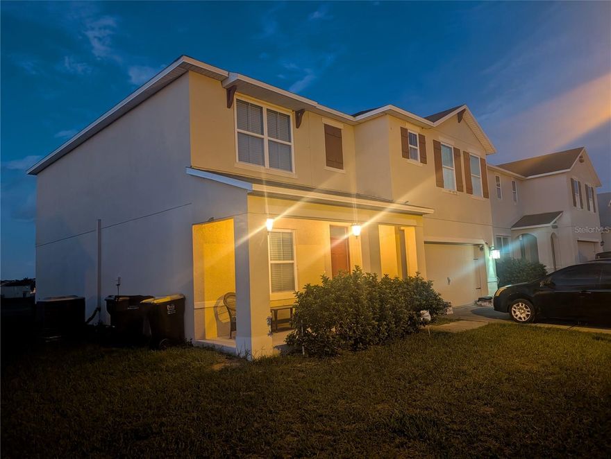 Welcome to your new life at 412 Nova Drive, a beautiful two-story single-family residence built in 2017 in Davenport, FL 33837. This impressive home offers an expansive 2,696 square feet of living space, perfectly accommodating a large family with 5 generous bedrooms and 3 full bathrooms. A truly unique feature is the backyard's view, which backs up to a large common area that is designated not to be built on, offering a sense of openness and privacy. The modern floor plan features both cozy carpet and durable linoleum/vinyl flooring, providing a comfortable and low-maintenance environment. Situated on a 6,011 sq. ft. lot with a stucco exterior and shake/shingle roof, the property offers curb appeal and lasting construction. Enjoy the ultimate Central Florida lifestyle with incredible convenience—you're just a short drive from world-class attractions, excellent shopping at places like Posner Park, dining, and major roadways for an easy commute. This younger home in a great neighbourhood presents an outstanding opportunity for buyers looking for space, quality, and a fantastic location.