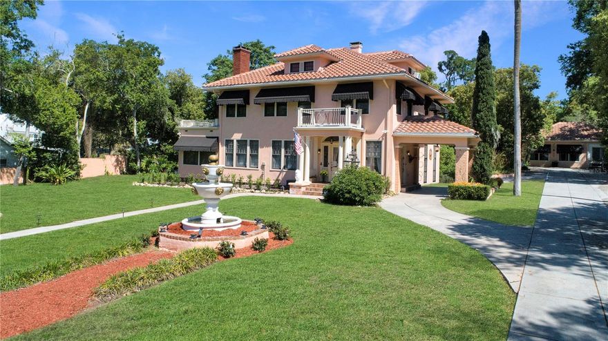 Florida Charm or turnkey opportunity! Step into history with this remarkable 1926 estate, proudly listed on the National Register of Historic Places and nestled in the desirable residential area of Mount Dora. Whether you envision a private residence or a thriving hospitality venture, this property offers the rare flexibility to serve as either—or both—as it currently operates as a fully functioning Bed & Breakfast.
Thoughtfully maintained and updated, the property underwent major renovations in 1994, including updated electrical and plumbing systems and new sprinklers throughout. Recent improvements include new A/C units (2020), new roof and awnings (2018), updated basement water line valves and a fully renovated irrigation system (2024). A detailed list of upgrades and repairs is available.
The estate features a porte-cochere and four distinct structures: the main residence, a Carriage House, a 480 sq ft multi-purpose building known as the “Quilt Room,” and an 8" x 12"lighted shed.  Inside the main home, you’ll find six beautifully appointed bedrooms—The Fitzgerald, Hemingway, Gatsby, Lombard, and Charleston, each with recently updated en-suite baths. The Charleston Room offers a private exterior entrance, ideal for Airbnb use. The finished attic “Penthouse” includes a full bath and serves as the sixth bedroom. The Carriage House is a fully self-contained suite complete with a kitchen, living room, bedroom, bathroom, and its own dedicated A/C—perfect for guests, extended family, or rental income. The Quilt Room adds 480 sq ft of heated and cooled flexible space, with prior approval to convert it into an additional bedroom and bathroom.  Upon entering the main home, you’re welcomed by a grand staircase and stunning original hardwood floors. The main level offers a large living room with an electric fireplace (convertible back to wood-burning), formal dining room with a table for 10, sunroom, and a spacious family room with French doors leading to one of two inviting patios. The kitchen features a dual-fuel commercial range and a breakfast nook currently used as office space.  Additional amenities include a 475 sq ft basement for storage and laundry.  Located on sought-after 3rd Avenue, this property is just moments from Mount Dora’s charming shops, restaurants, and renowned festivals. With convenient access to Orlando, nearby beaches, and major airports, the location is as appealing as the home
itself.  This one-of-a-kind estate offers endless possibilities—don’t miss the chance to make it yours. Be sure to view the 360-degree Matterport tour.