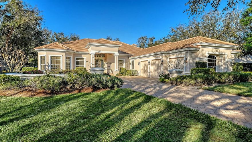Positioned on a premium golf course lot within the Oaks Club in Osprey, Florida, this Toll Brothers-built residence offers a rare combination of scenic beauty, privacy and practical upgrades (newer roof and pool cage 2023) that set it apart from other homes in the community. Overlooking the Heron 14 fairway, and paired with a tranquil preserve across the street, this property enjoys a unique dual-privacy setting on a quiet side street on the Oaks Clubside, allowing easier convenience for utilizing the Club's amenities. The home is designed for both comfort and effortless entertaining. The unique front driveway courtyard is ideal for neighborhood gatherings. Once inside, step into the living room with direct views of the golf course. The well -appointed kitchen flows seamlessly into the family living space and a formal dining room provides space for hosting dinner parties with family and friends. The outdoor living experience is ideal as you retreat to a partially covered screened in lanai (paver pool deck) ideal for reading or watching the sunset. Mature landscaping adds to the ambiance of the serene backyard. This 3200 sq ft. home is perfect as a primary residence or seasonal second property for the golf or racquet enthusiasts. Living in the Oaks Club provides access to a private, member-owned country club experience including two Championship golf courses, 12 Har-Tru tennis courts, pickleball courts, croquet lawns, a state-of-the art fitness center and a heated Junior Olympic-sized pool great for swimming laps or water aerobics. The community also features an active social calendar, offering opportunities for connection and sport activities. Located minutes away from world-renowned Siesta Key Beach, known for its white quartz and gorgeous sunsets. To the north of Osprey, the vibrant heart of downtown Sarasota is just a short drive away to Selby Botanical Gardens, world class arts, dining and waterfront experiences.
Please note: membership in the Oaks Club is mandatory for homeownership.