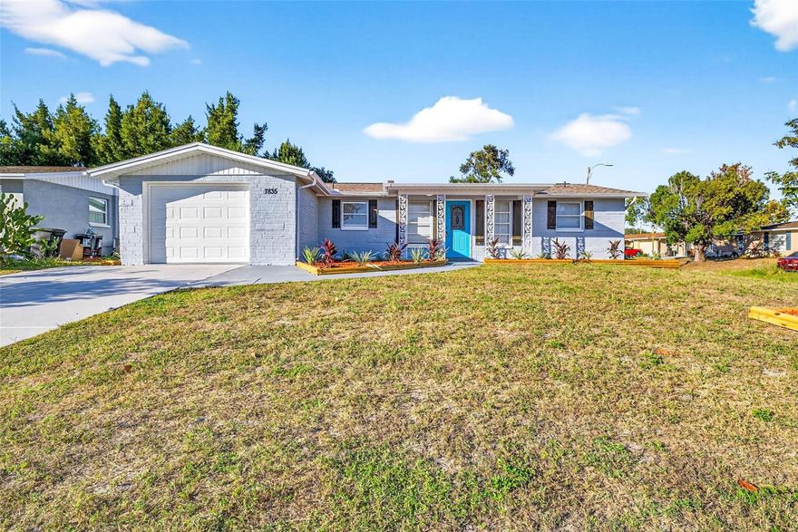 Get ready to fall in love this fully renovated pool home on a large corner lot in one of Port Richey's most desirable communities. *The seller will help with closing concessions with an acceptable offer*. With a newer roof, this stunning 3-bedroom, 2 bathrooms property offers an exceptional lifestyle in one of the city's prime locations and is located in non-flood zone. This home was designed with comfort in mind, with smart layout that maximizes every square foot. Enjoy the elegance of freshly laid LVP floors, which are not only beautiful but incredibly easy to maintain. The kitchen, the heart of any home, is a dream come true for cooking enthusiasts, with brand new wooden shaker style cabinets, brand-new stainless-steel appliances and brand-new quartz countertops. The fully remodeled bathrooms, with a modern design are great for relaxation. But the best part is your private back yard with sparkling pool and a bird case to keep the bugs out.! Imagine those sunny Florida days, cooling off in the shade and breeze in your own space, creating unforgettable memories.  This home offers you the opportunity to live in great location, close to everything you need. World Famous Clearwater Beach is only 45 min drive! Please come and discover for yourself everything this incredible property is worth You will love it!