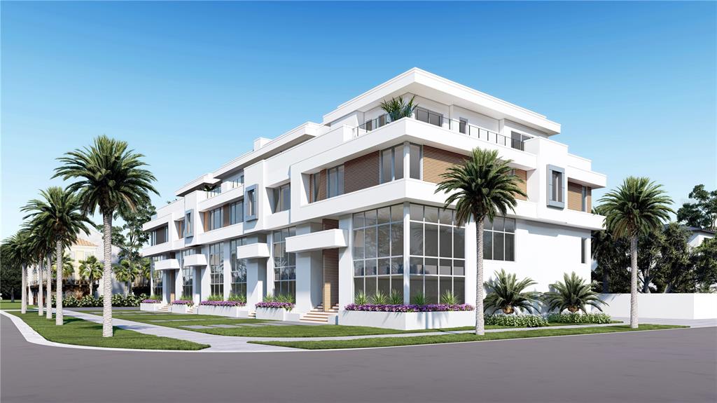 Under contract-accepting backup offers. Pre-Construction. To be built. EIGHTY FIVE Townhomes is the newest Luxury development to take shape on the exclusive waterfront community of Davis Islands in Tampa, Florida. These six limited edition luxury residences have water and city views and their design will endure for years to come. EIGHTY FIVE provides a seamless blend of high-end finishes, choice design and modern function to bring townhome living to the next level. The residences also provide the perfect balance between indoor and outdoor space.
These four story units are thoughtfully appointed with floor to ceiling window wall, wide plank wood flooring and a modern open floorplan, all which is accessed through the in unit private elevator. The designer kitchen consists of beautiful quartz countertops, which waterfalls the central island and wood cabinetry, providing extensive storage space. Incorporated in the design selection are German engineered Gaggenau appliances, which include induction range, matching cabinet paneled refrigerator, convection microwave, oven and paneled dishwasher. The living area consists of recessed lighting, both dining and eat-in kitchen space. The master suite with its large picture windows provides an abundance of natural light throughout the room which showcases the wide plank wood flooring. This room also has an oversized master closet and bathroom suite which consists of a large frameless glass walk-in shower and dual quartz vanities. A prominent feature of these townhomes are the roof top lounge and recreation room plus two outdoor terraces. The interior lounge and recreation room features a wet bar, powder room, wood flooring and oversized glass sliders. The East Terrace features the outdoor kitchen, with gas grill, prep sink and smoked frameless glass low wall, while the West Terrace flows from the recreation room through oversized glass sliders and a spacious area for relaxing in the wonderful Florida weather. Additional features include; private elevator, 3 car garage with storage, impact windows, block construction, 10’ ceilings, spray foam insulation, smooth finish drywall, modern design and wired for home automation. Davis Islands is one of the most exclusive and affluent neighborhoods in all of Tampa. Located on an Island just outside of Downtown Tampa, this location has become the destination for professional athletes, executives and those who desire luxury living within a truly walkable community. Central to the Islands is the Davis Islands Village, with multiple restaurants and shops. Additionally, located only minutes from Downtown Tampa, Water Street Sparkman Wharf and the Tampa Riverwalk, makes this neighborhood a City within the City.