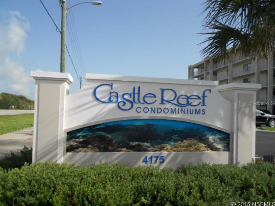Enjoy views of the Ocean from your 1st floor patio in this furnished 2 bedroom/2bath condo in Castle Reef Condos. Located on the no-drive portion of New Smyrna Beach. Amenities include direct ocean front heated pool, tennis courts, shuffleboard, rec room, lushly landscaped court yard with a gazebo, laundry facilities on all floors, and on-site management. This is a Fannie Mae HomePath property. All information recorded in the MLS is intended to be accurate but cannot be guaranteed, buyer advised to verify. ;LocationDescription: Condo ;Water: City