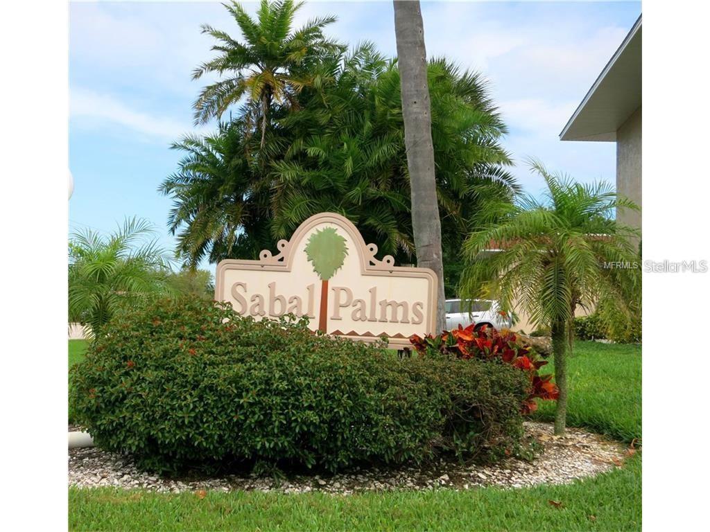 LOCATION, LOCATION, LOCATION. Sabal Palms. Cute and cozy. One bedroom/1.5 bath condo has been nicely maintained. Freshly painted and ready for immediate occupancy. Active community, no age restriction. The community has a clubhouse with a kitchen, laundry facilities, and a heated pool. WOW...Basic cable, water, sewer, trash, and pest control are included. It is conveniently located to shopping, restaurants, and the beautiful Gulf Beaches. Sorry, NO PETS.