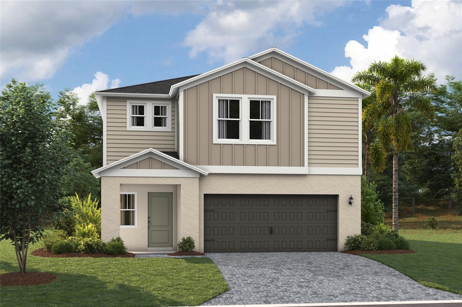 One or more photo(s) has been virtually staged. Under Construction. Prepare to be impressed by the Valencia, a two-story home featuring 5 bedrooms, 3 bathrooms, and a 2-car garage. This floorplan is designed for modern living and effortless entertainment. Step through the elegant foyer into a vibrant main living area, complete with a private guest suite for ultimate comfort. The kitchen shines with sleek quartz countertops, stainless steel appliances, and luxurious vinyl plank flooring overlooking the dining area which flows beautifully to the covered lanai through sliding glass doors. Upstairs, you’ll find the secluded owner’s suite complete with a walk-in shower, dual vanity and spacious walk-in closet. Conveniently located by the additional bedrooms is the cleverly designed oversized laundry room with new washer and dryer. Another modern feature of the Valencia is the smart thermostat with voice control, making energy efficient living a breeze. Outside, enjoy the chic elevation and professionally curated landscaping that adds the perfect finishing touch to this exceptional home.
Experience the essence of community living at Two Rivers. Located North of Tampa, residents enjoy all the dining and shopping options the Wesley Chapel area has to offer while staying close to nature. This master-planned community is inspired by the surrounding nature, nestled within woods, grasslands, and water allowing homeowners to fully immerse themselves in the outdoors. Resort-style amenities add to the luxury of the Two Rivers lifestyle while a full calendar of events fosters a sense of community.
Images shown are for illustrative purposes only and may differ from actual home. Completion date subject to change.
