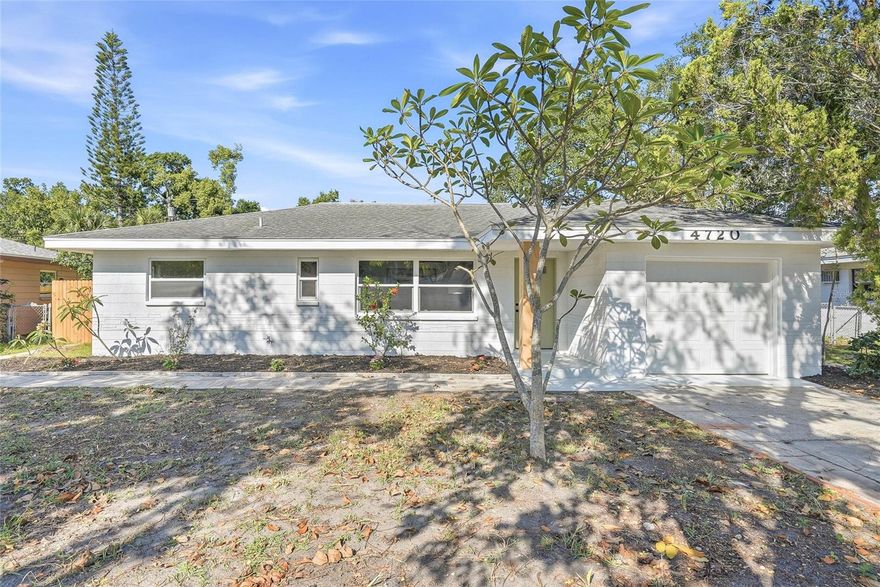 Welcome to your own slice of Florida paradise! This beautifully updated 3-bedroom, 2-bathroom block home is bursting with charm, style, and the kind of location buyers dream about, just minutes from the beach, waterfront dining, shopping, and everything that makes St. Petersburg such an incredible place to live, vacation, or invest. From the moment you step inside, the home feels bright, fresh, and inviting with gorgeous luxury vinyl plank flooring flowing throughout the living spaces and a clean, modern aesthetic around every corner. The fully remodeled kitchen is truly the heart of the home and an absolute showstopper, featuring stunning quartz countertops, white soft-close cabinetry extending all the way to the ceiling, sleek black hardware, and all-new stainless steel appliances that give the entire space a high-end designer feel. Both bathrooms have been stylishly updated with modern finishes, including a private en suite bathroom in the primary bedroom, creating the perfect relaxing retreat after a long beach day. Even better, the big-ticket items have already been taken care of with brand-new windows, a brand-new AC system, brand-new water heater, a brand-new garage door, and a roof scheduled to be replaced prior to closing, giving you peace of mind for years to come. Step outside and fall in love with the fully fenced backyard, complete with a mix of wood and vinyl fencing for both charm and privacy. Whether you’re hosting weekend BBQs, letting pets run freely, or simply enjoying your morning coffee in the sunshine, the back patio creates the perfect outdoor escape. The attached 1-car garage, featuring the new garage door, also offers a convenient laundry area plus extra storage space for beach gear, bikes, or tools. And the location? It’s hard to beat. Just a short drive to some of the Gulf Coast’s most beautiful beaches, this home puts you close to boating, marinas, local restaurants, entertainment, and endless coastal fun. Whether you’re looking for a primary residence, dreamy vacation home, profitable Airbnb opportunity, or long-term rental investment, this property checks all the boxes in one of Pinellas County’s most desirable areas.
