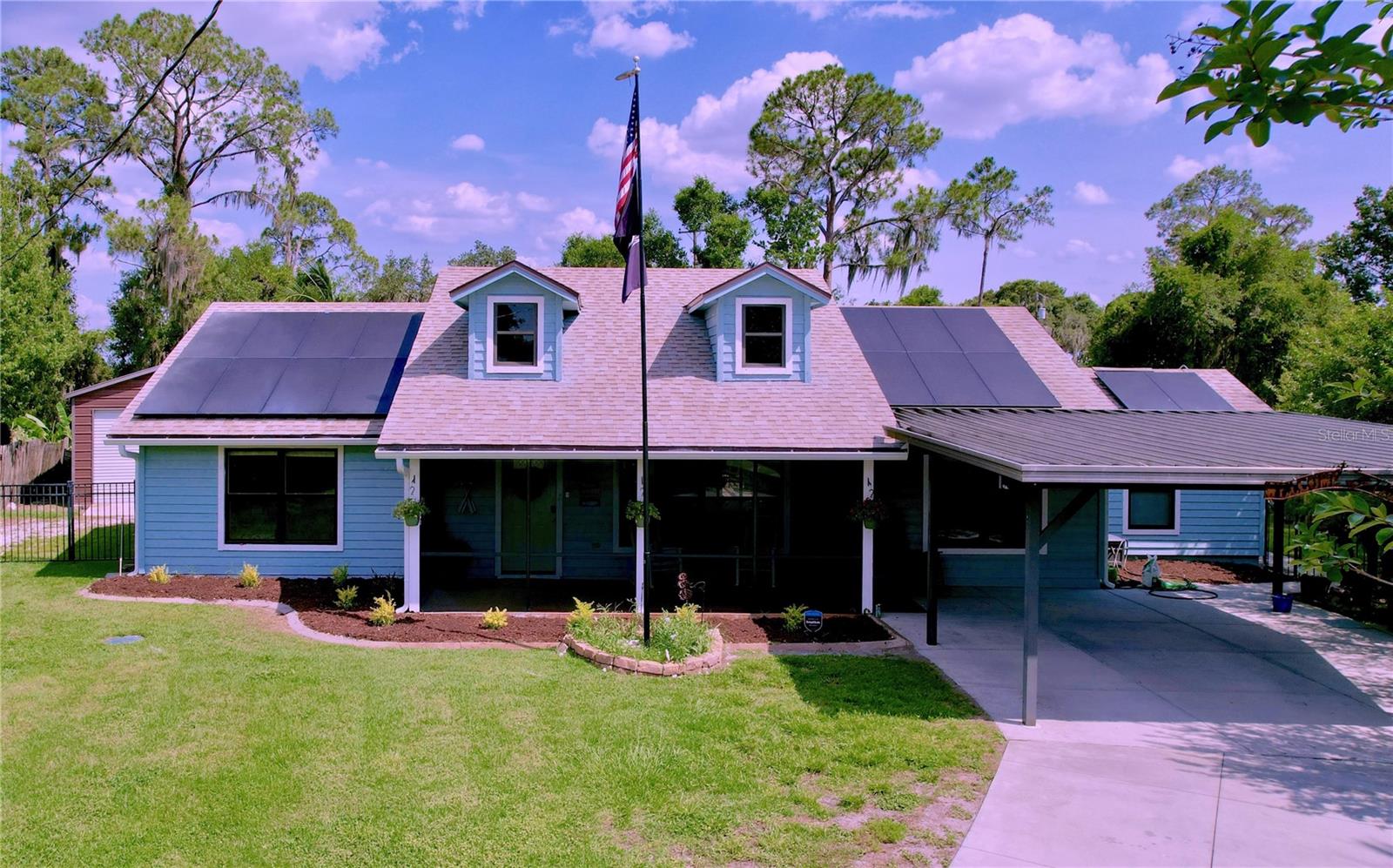 Welcome to your dream home on the tranquil shores of Lake Pierce! This beautifully upgraded 3-bedroom, 2-bathroom lakefront pool home is the perfect blend of comfort, convenience, and Florida charm. Enjoy incredibly low electricity bills with a fully paid-off solar system, providing you with long-term energy savings. Step inside to find a custom-built kitchen perfect for cooking enthusiasts, along with remodeled bathrooms and a brand-new fridge. The home also features a new AC unit in 2022, pool pump in 2022, and hot water heater in 2022 and roof in 2018 for added peace of mind. Fresh exterior paint gives it an inviting curb appeal. Out back, you’ll find an entertainer’s paradise with a sparkling saltwater pool with its separate solar heater and a custom-built outdoor kitchen and grilling area—perfect for gatherings with family and friends. The oversized 16x24 air-conditioned workshop fit for a KING is perfect for hobbies, projects, or extra storage. The shop even has its separate electric. Beautiful Lake Pierce covers 3,855 acres and is named after Franklin Pierce, the 14th President of the United States. It features a boat ramp, parking, picnic area, pier, inshore fishing access, and swimming. Largemouth Bass, Crappie, Bluegills, and Bullhead are plenty. Stop by and feed the fish right from your very own Boat Dock with seawall. Additional highlights include: No flood insurance required, abundant storage throughout the property, negotiable furnishings for a move-in-ready option, just minutes from shopping, dining, and entertainment. Whether you’re seeking a peaceful retreat or an entertainer’s haven, this lakefront gem offers it all. Come experience the Lake Pierce lifestyle! Paradise awaits you!