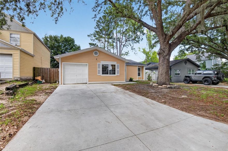 This Temple Terrace home is located in the Orange Ridge community featuring a 2019 roof, 2016 HVAC, Hurricane rateed windows and stainless steel appliances. This home offers a functional open layout with a spacious great room and kitchen featuring custom 36" all-wood cabinetry, granite countertops, and a large peninsula with seating for 8. Tiled flooring runs throughout the home, with ample storage and closet space. The primary suite includes a private bath and large closet. Additional features include a permitted enclosed sunroom, fenced backyard, established landscaping, and ceiling fan wiring in every room. Conveniently located near shopping, dining, and major roadways, this property offers great potential for buyers looking to add their personal updates and touches.