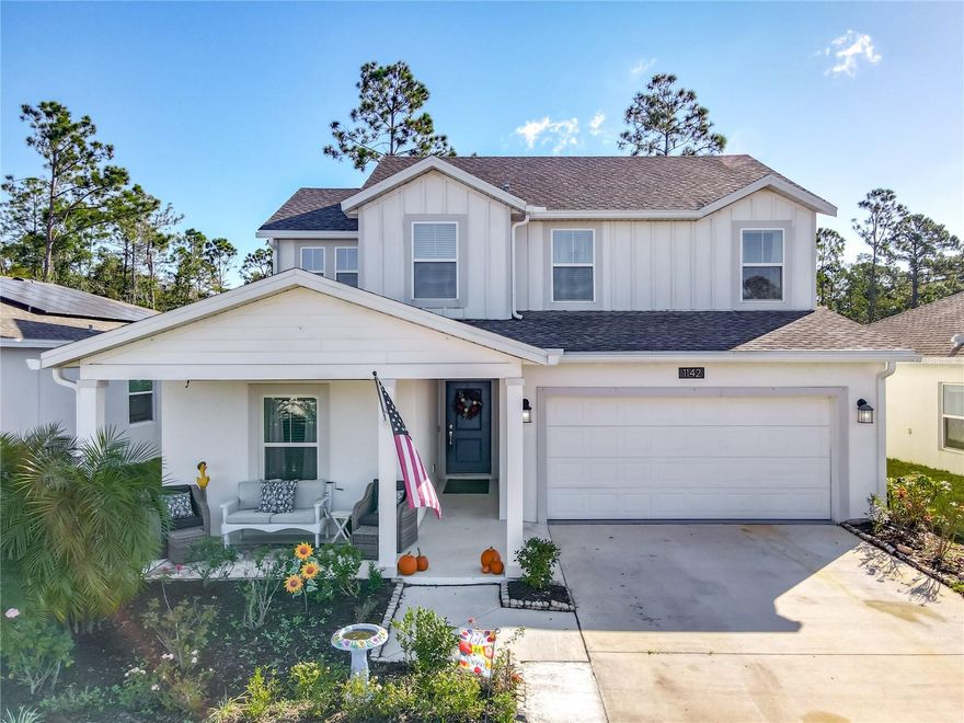 Welcome to this beautiful 4-bedroom, 3-bathroom home in The Preserve at LPGA, built in 2022 and backing up to peaceful conservation land for extra privacy and great views. With 2,010 square feet of living space, this home has room for everyone! Step inside to find a bright, open floor plan with a spacious kitchen featuring a large island that flows right into the dining area—perfect for meals and entertaining. There’s also a bedroom and full bathroom on the main floor, ideal for guests or a home office. Upstairs, you’ll find the primary suite, two more bedrooms, and a loft area that’s great for relaxing, studying, or playtime. The laundry room upstairs makes chores easy and convenient. Located in a quiet, highly sought after neighborhood close to shopping, dining, and major roads, this home truly has it all. Don’t wait—schedule your showing today and see why life is better at The Preserve at LPGA!